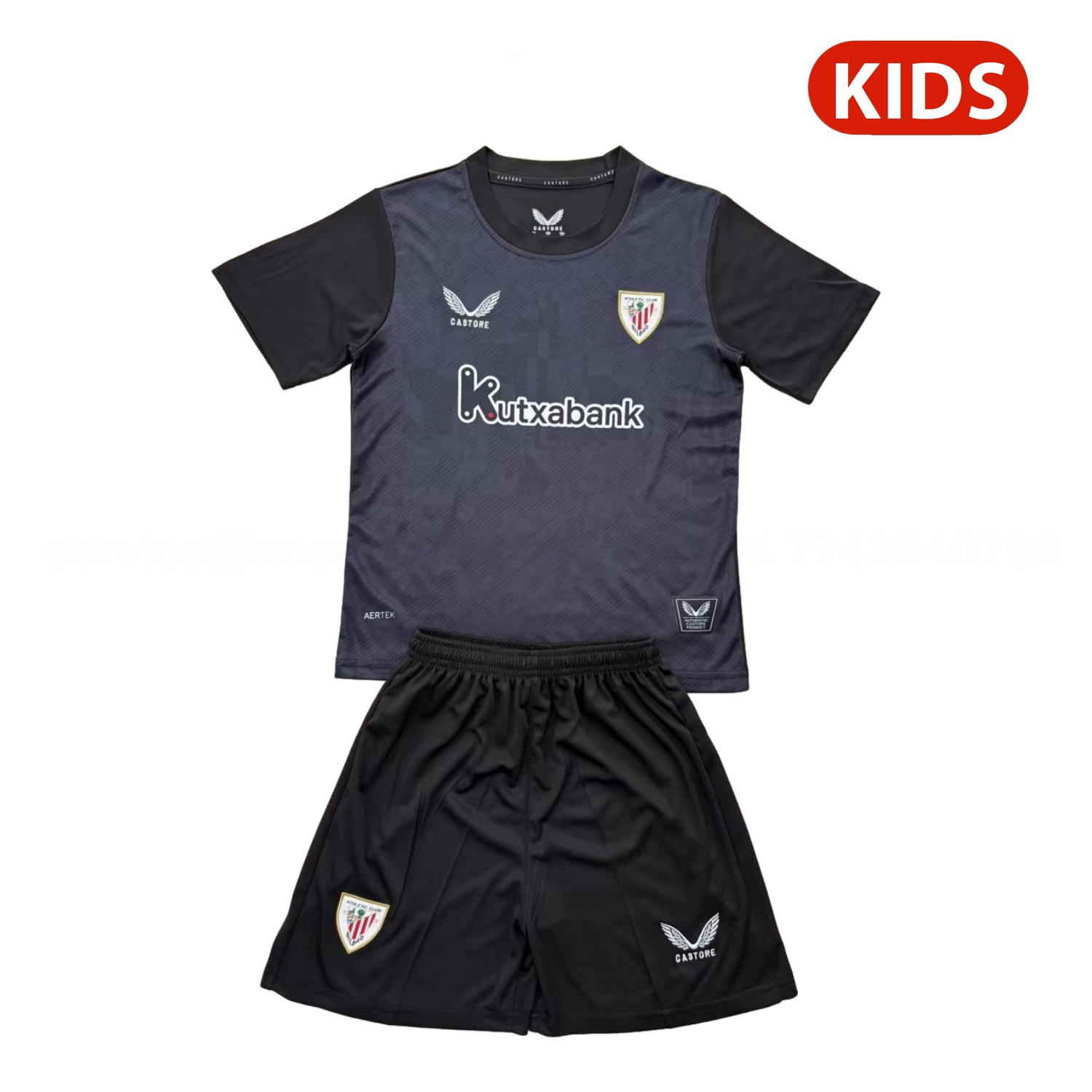 Athletic Bilbao 25-26 Black Goalkeeper Kids Kit - ReplicasJersey