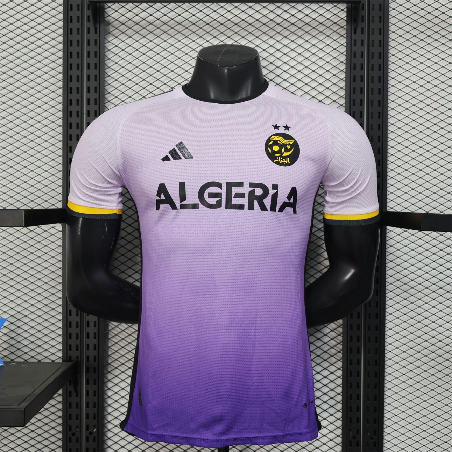Algeria 25-26 White-purple Gradient Jersey with Black Chest Text - Player Version - ReplicasJersey
