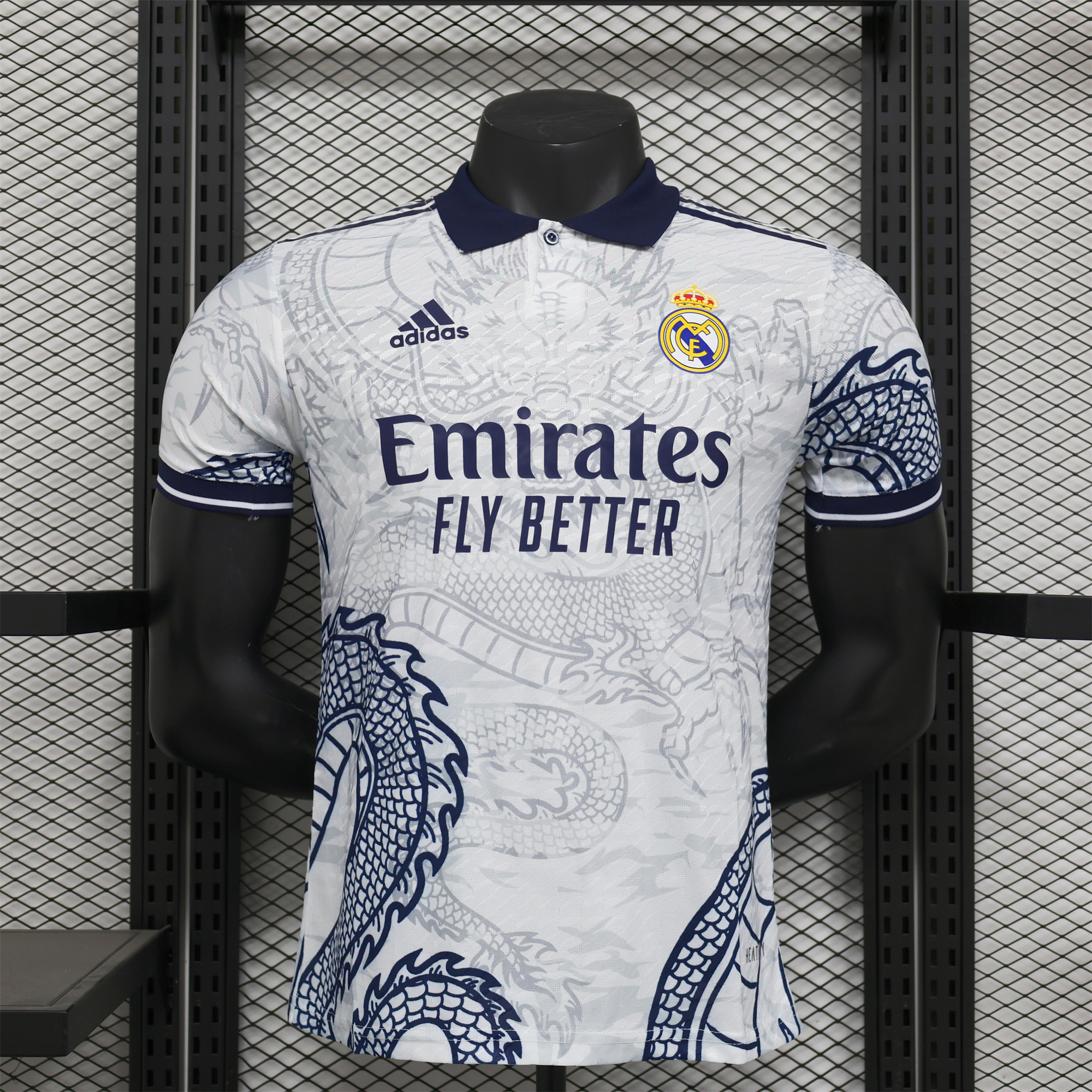Real Madrid 24-25 Black Dragons Pattern White Special Edition Jersey - Player Version - ReplicasJersey