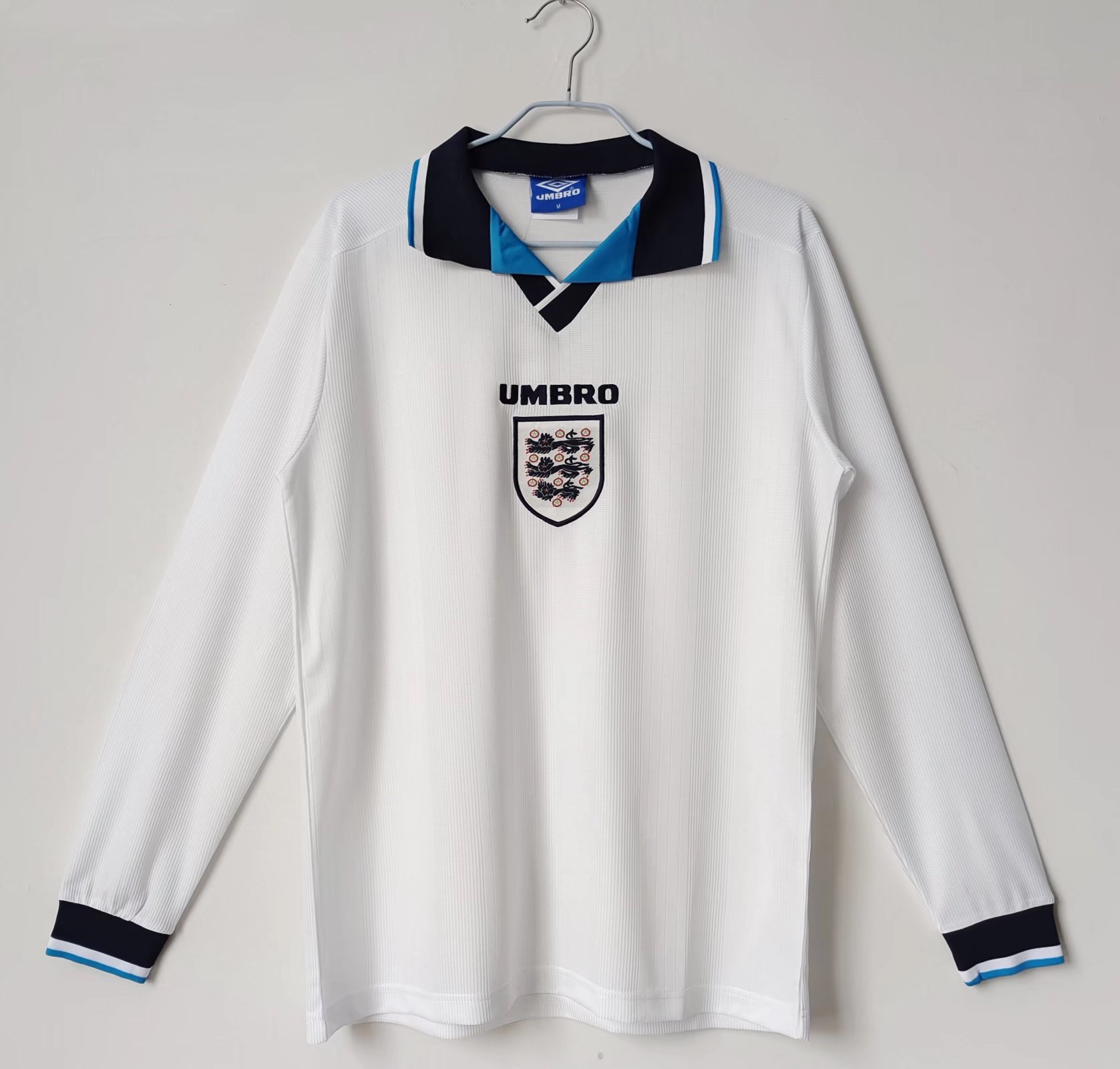 Retro England 1996 Home Stadium Long Sleeve Jersey - ReplicasJersey