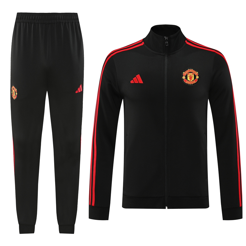 Manchester United 24-25 Jacket Training Tracksuit - Black - ReplicasJersey