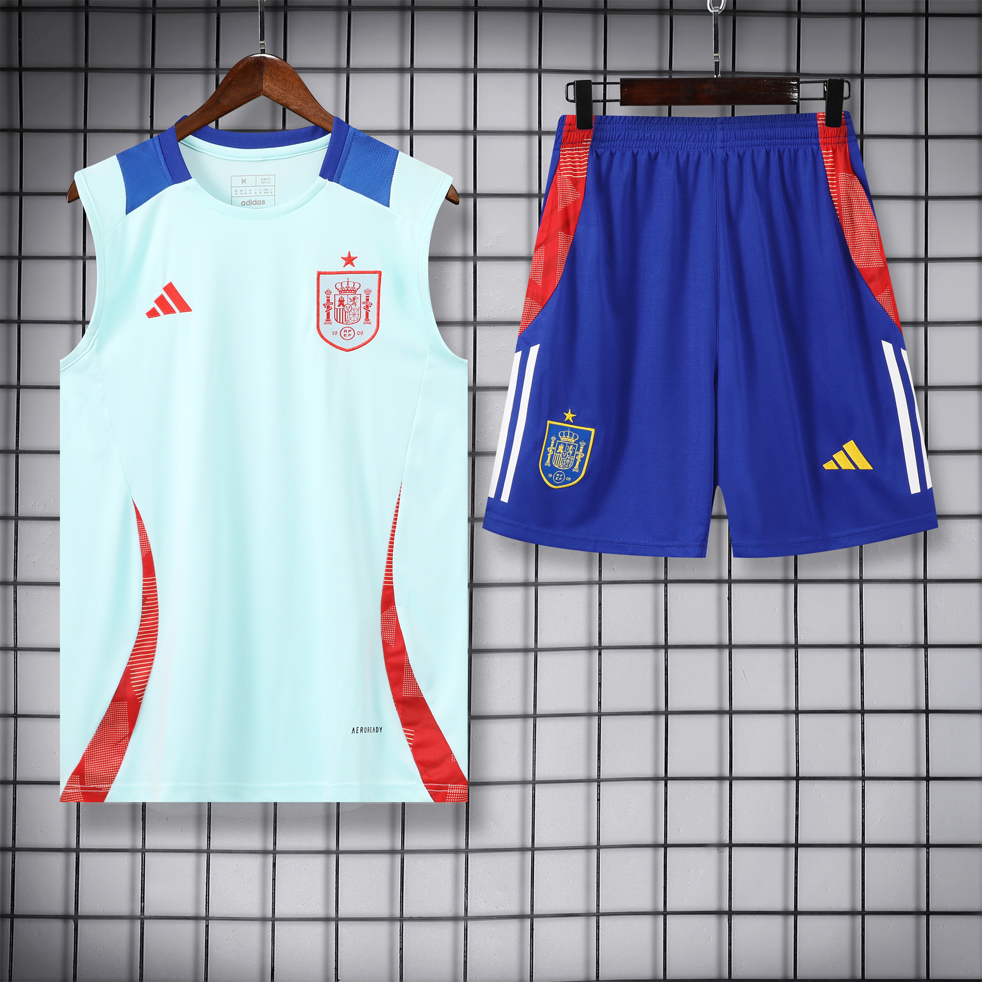 Spain 24-25 Vest Training Set - Light Blue - ReplicasJersey