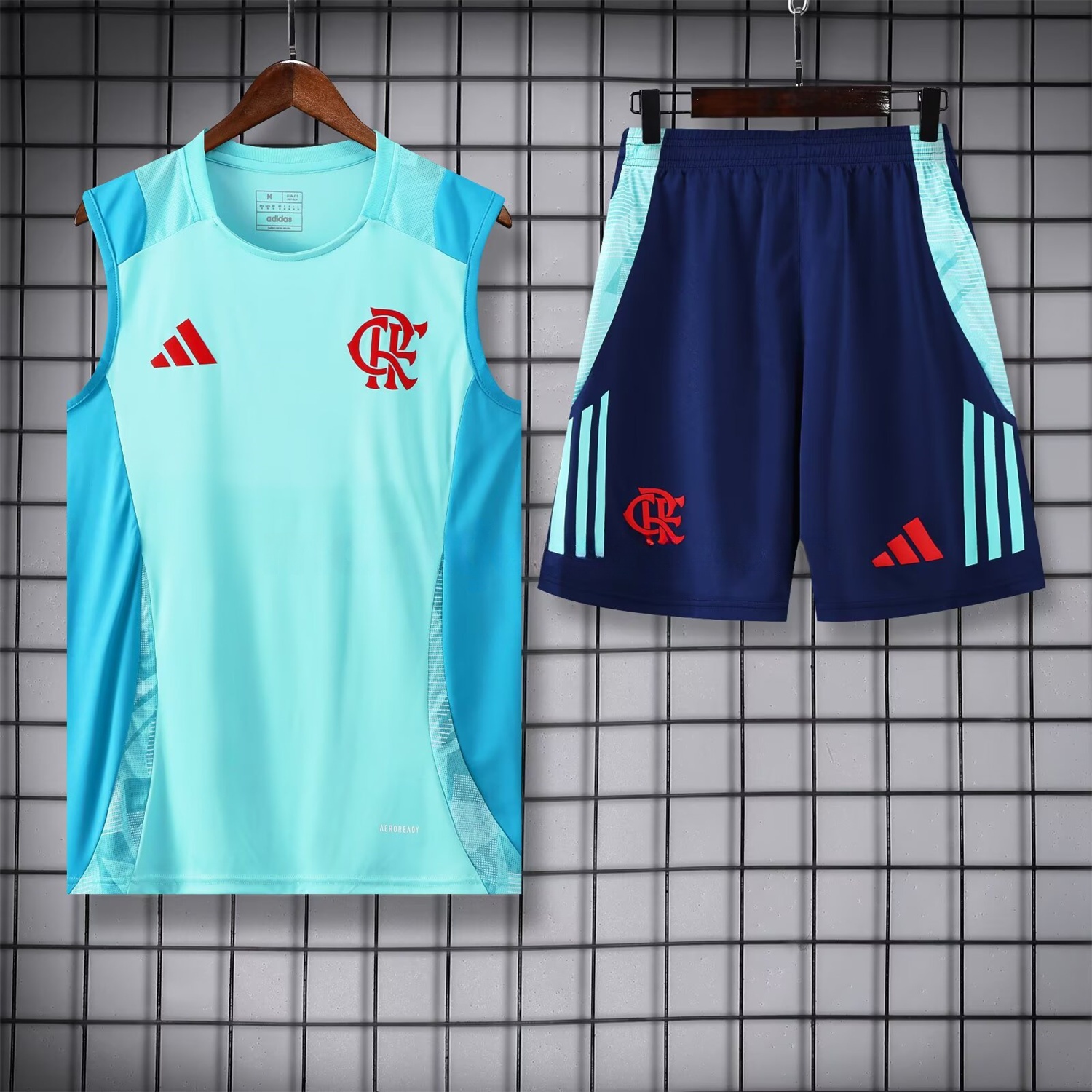 Flamengo 25-26 Vest Training Set - Light Blue With Royal Blue - ReplicasJersey