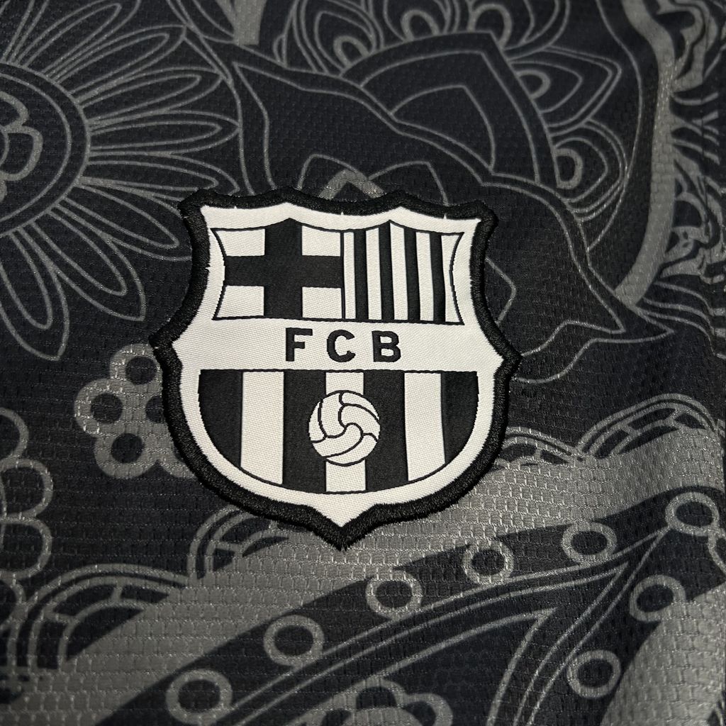 B.A.R.S.A 24-25 Black Grey Pattern Jersey - Fans Version - ReplicasJersey
