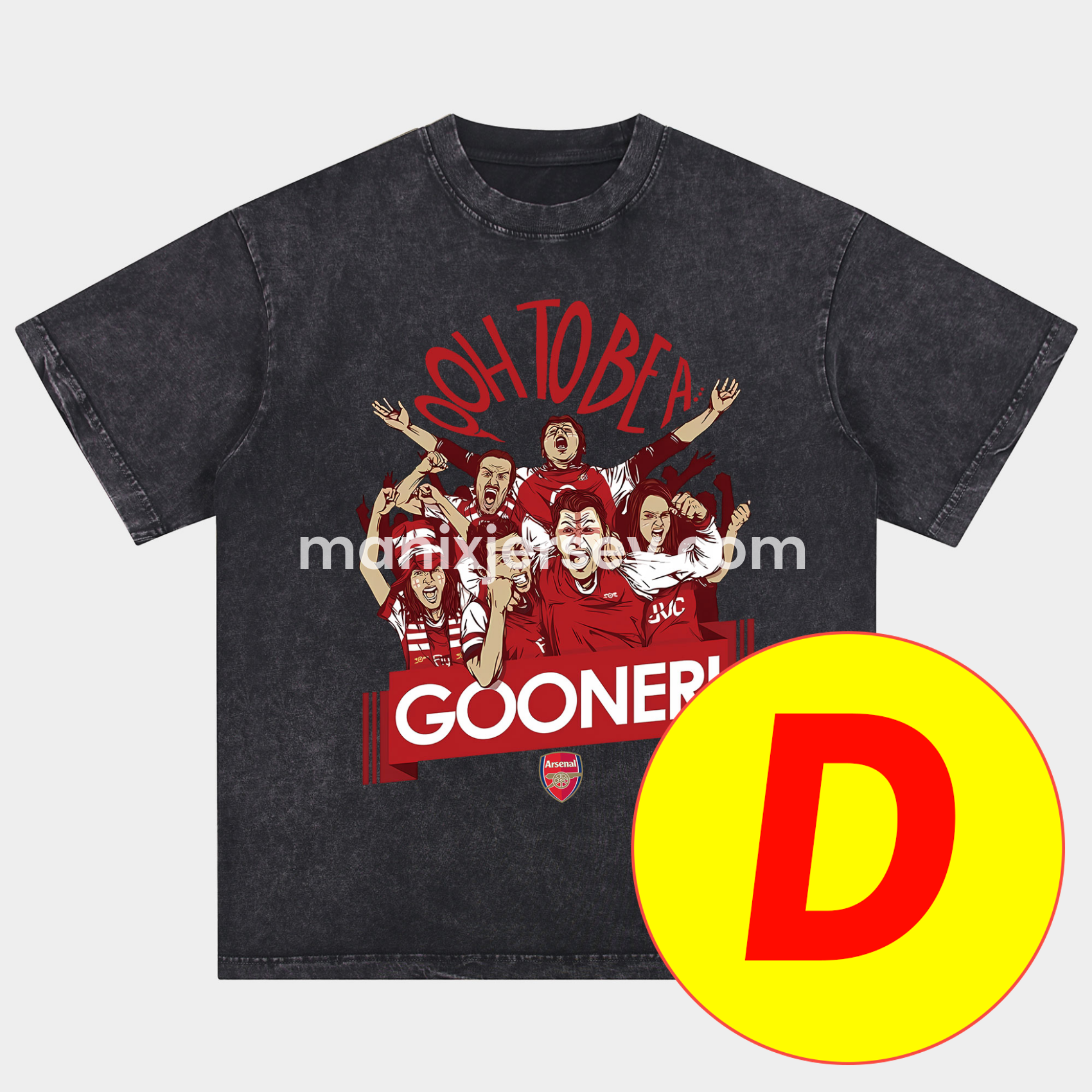 Arsenal Henry Wenger Saka Gunners Oversized Washed T-Shirt - ReplicasJersey