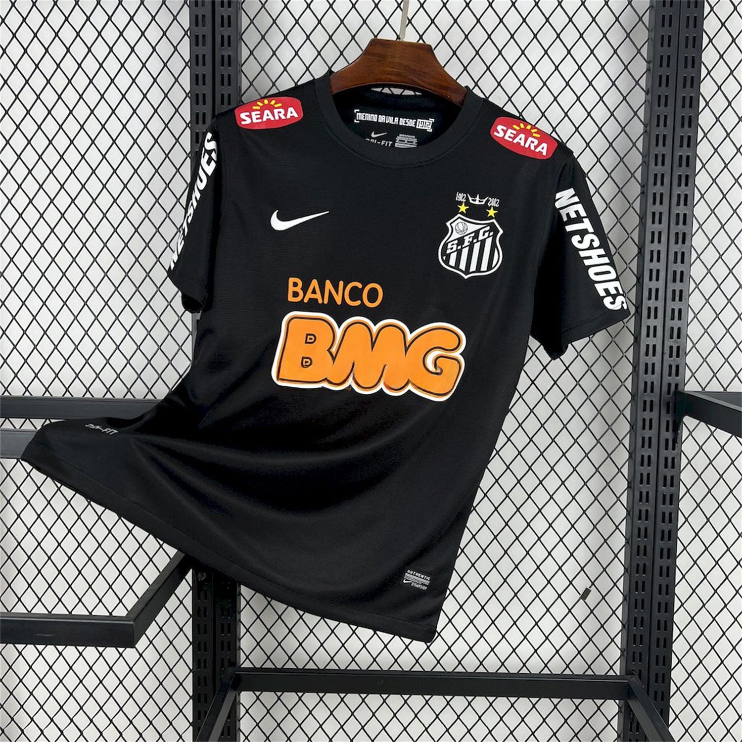 Retro Santos 2011-12 Black Jersey - ReplicasJersey