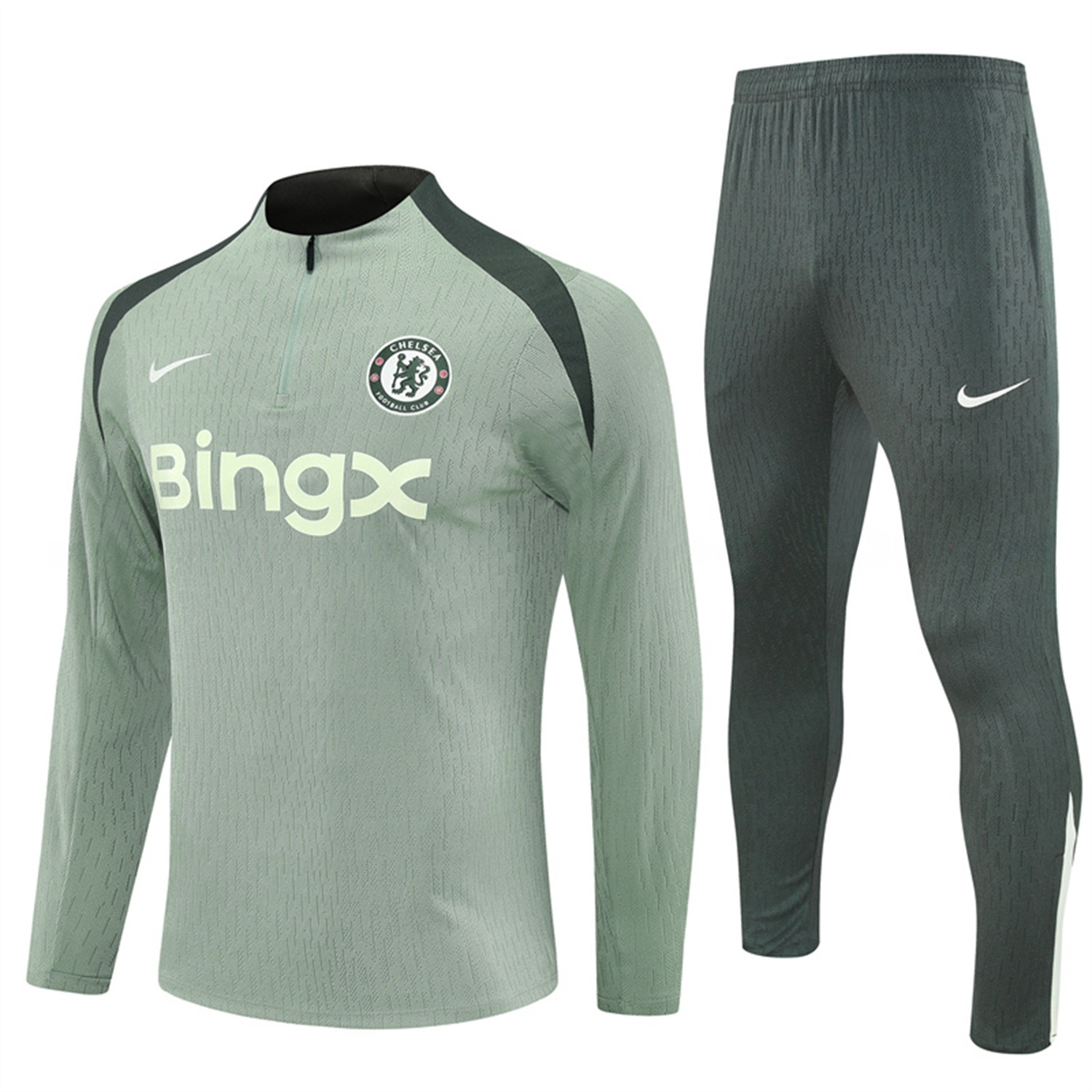 C.H.E.L.S.E.A 25-26 Long Sleeve Training Set - Player Version - Light Green Top and Pants - ReplicasJersey