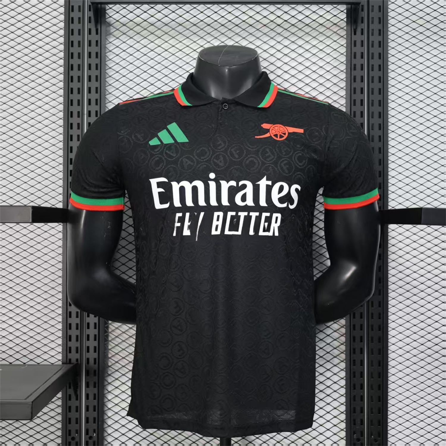 Arsenal 25-26 Black POLO Letter Pattern Special Jersey - Player Version - ReplicasJersey