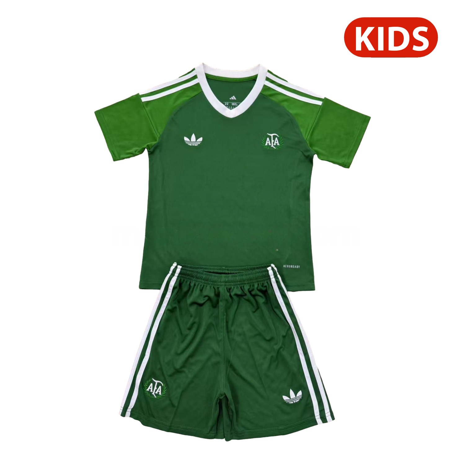 Argentina 25-26 Throwback Trefoil Green Goalkeeper Kids Kit - ReplicasJersey
