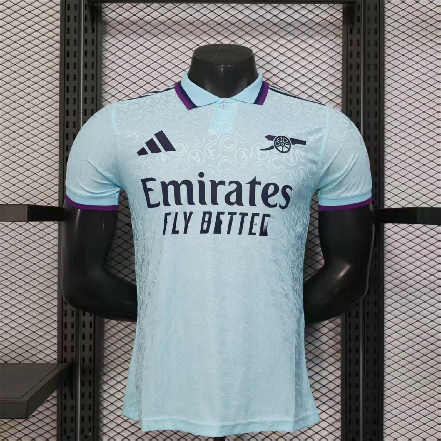 Arsenal 25-26 Light Blue POLO Letter Pattern Special Jersey - Player Version - ReplicasJersey