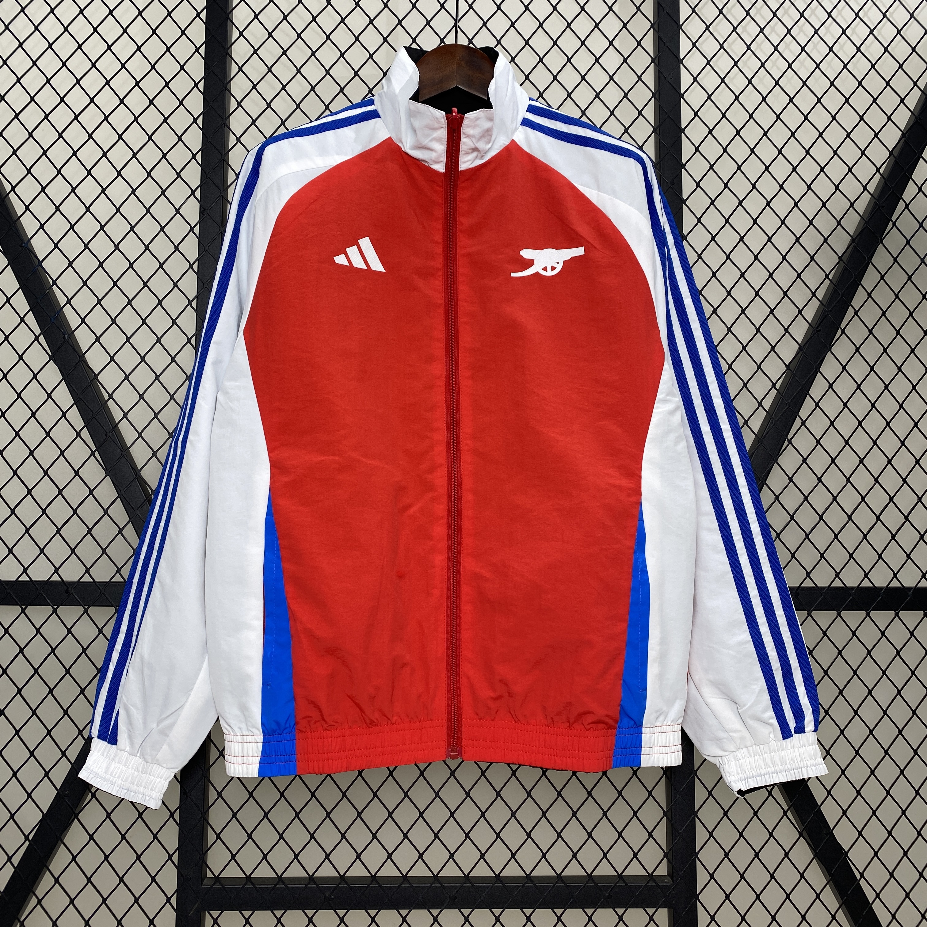 Arsenal 24-25 Double Sided Reversible Windbreaker - Home & Away Jersey Style - ReplicasJersey