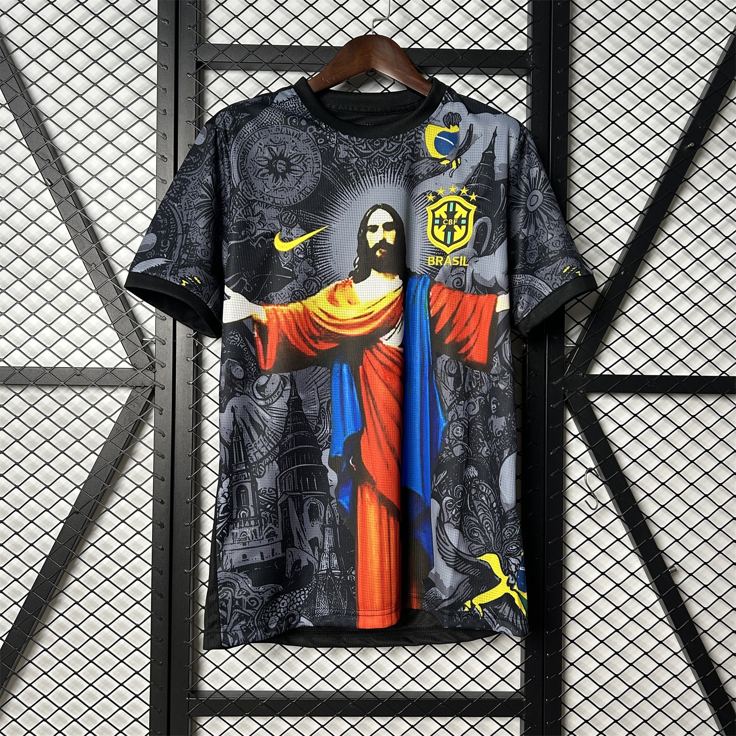 Brazil 25-26 Colorful Jesus Statue Special Jersey - Fans Version - ReplicasJersey