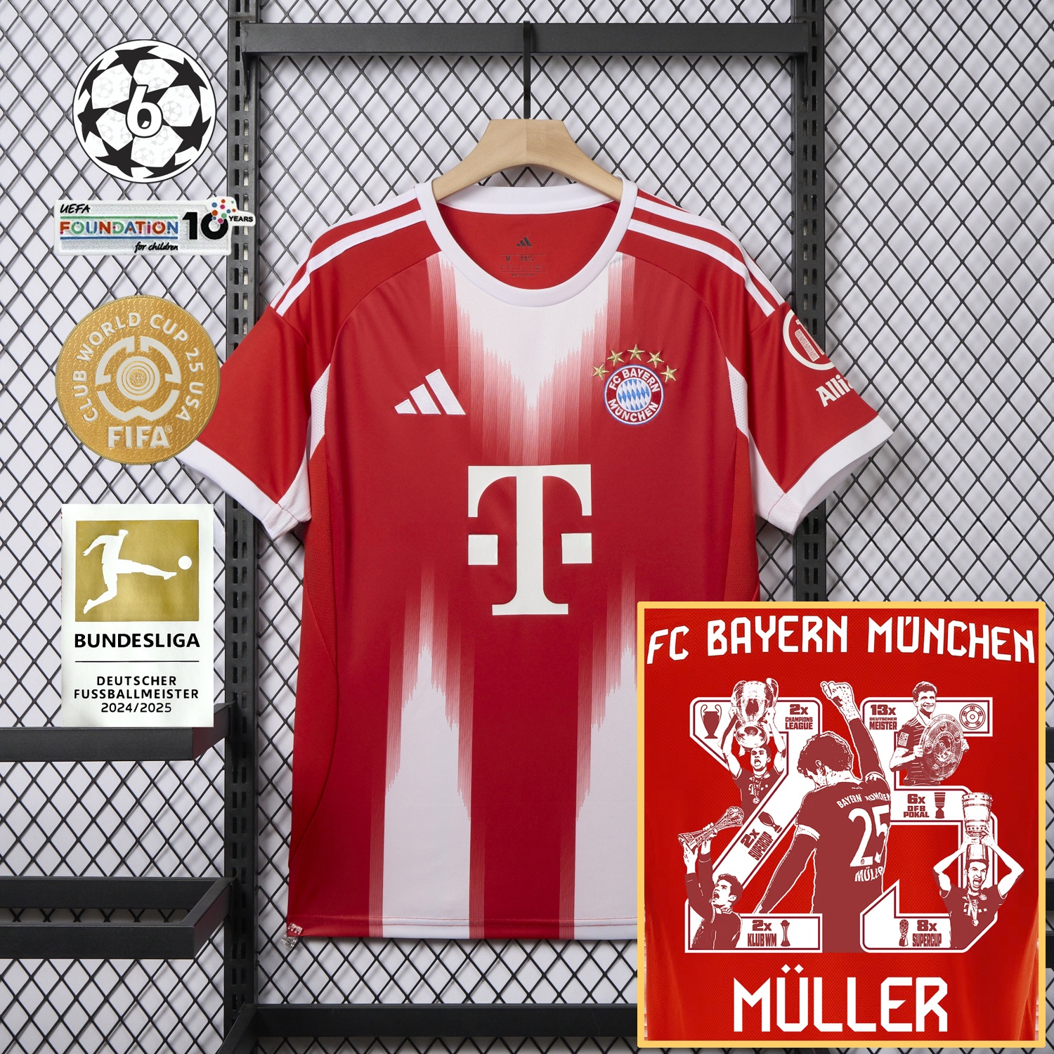 Bayern Munich 25-26 Home Müller Limited Edition Jersey - Fans Version - ReplicasJersey