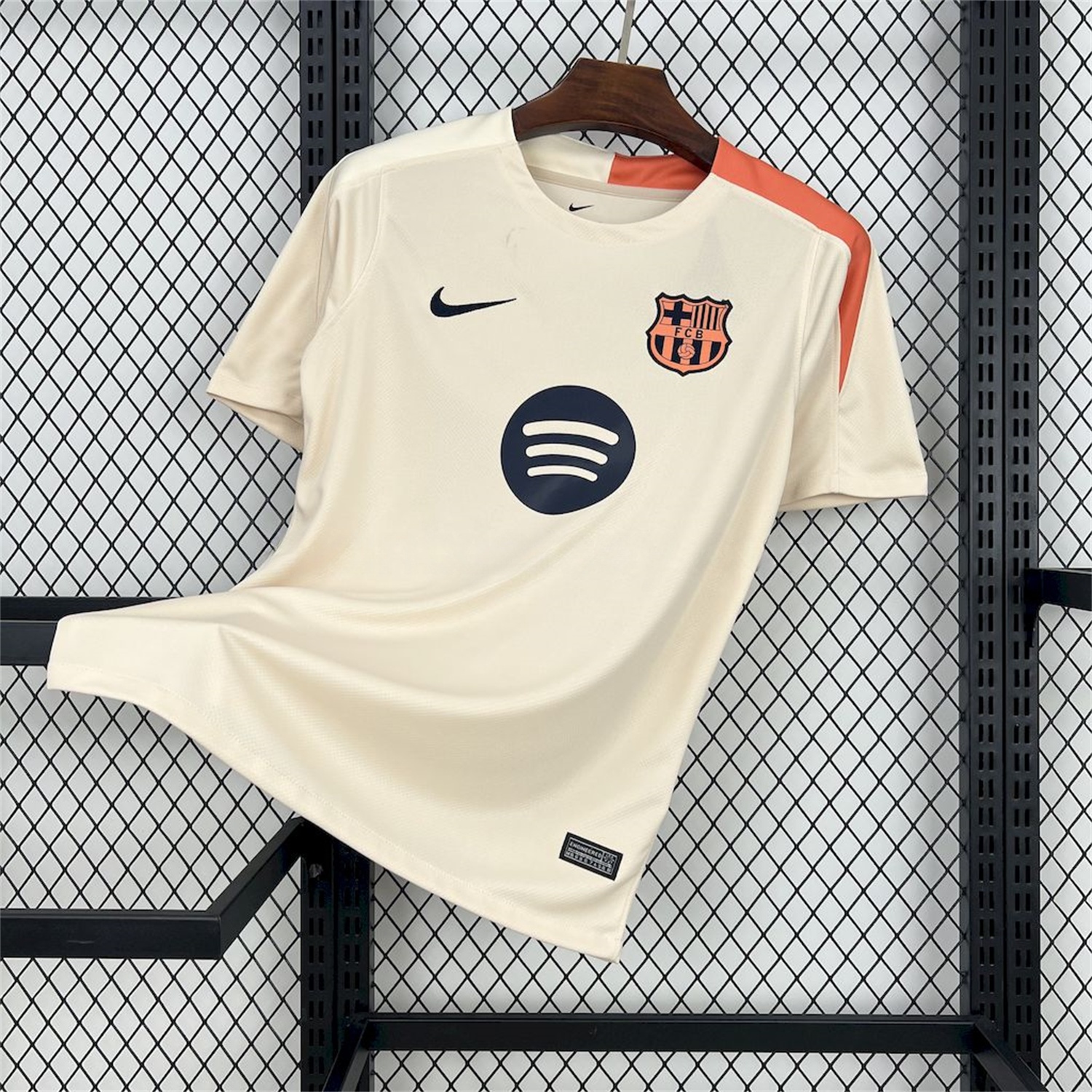 B.A.R.S.A 24-25 Off-white Pre-match Training Jersey - Fans Version - ReplicasJersey