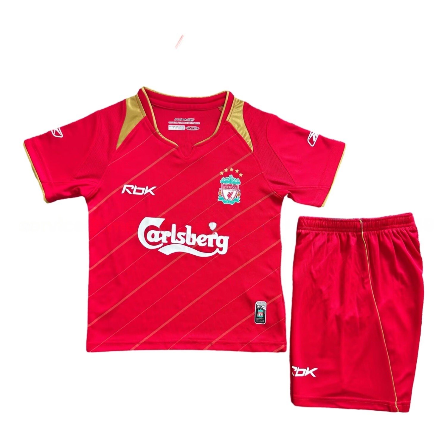 Retro Liver.pool 2005-06 European Home Kids Kit - ReplicasJersey