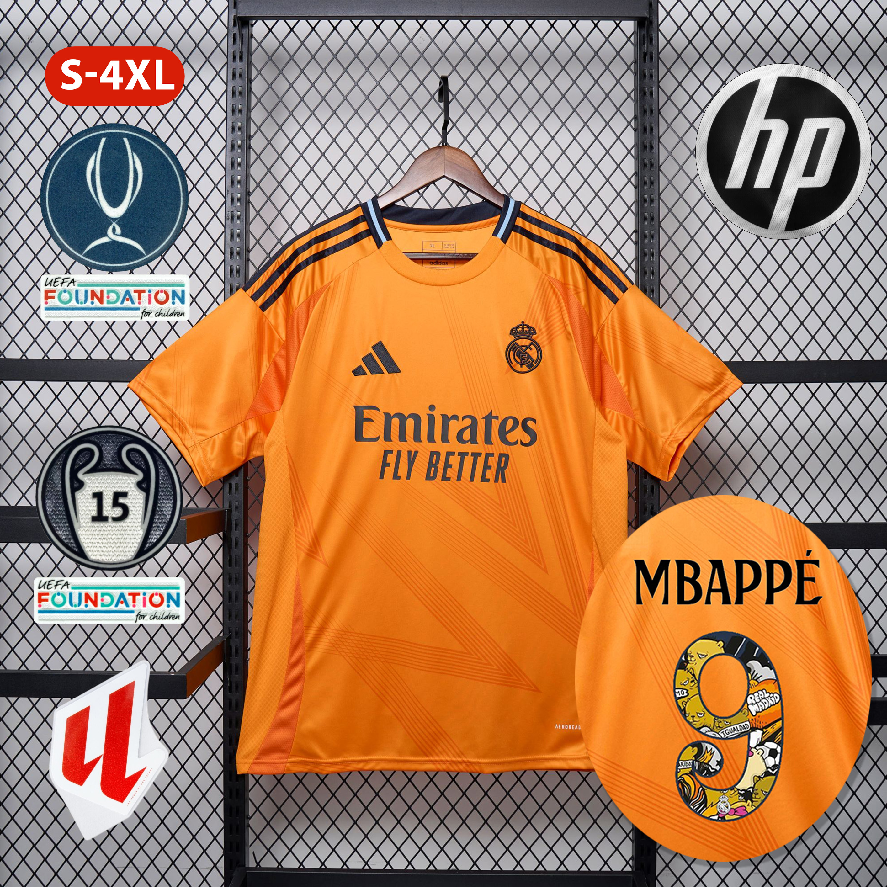 Real Madrid 24-25 Away Jersey with Bear Champ Font - Fans Version - ReplicasJersey