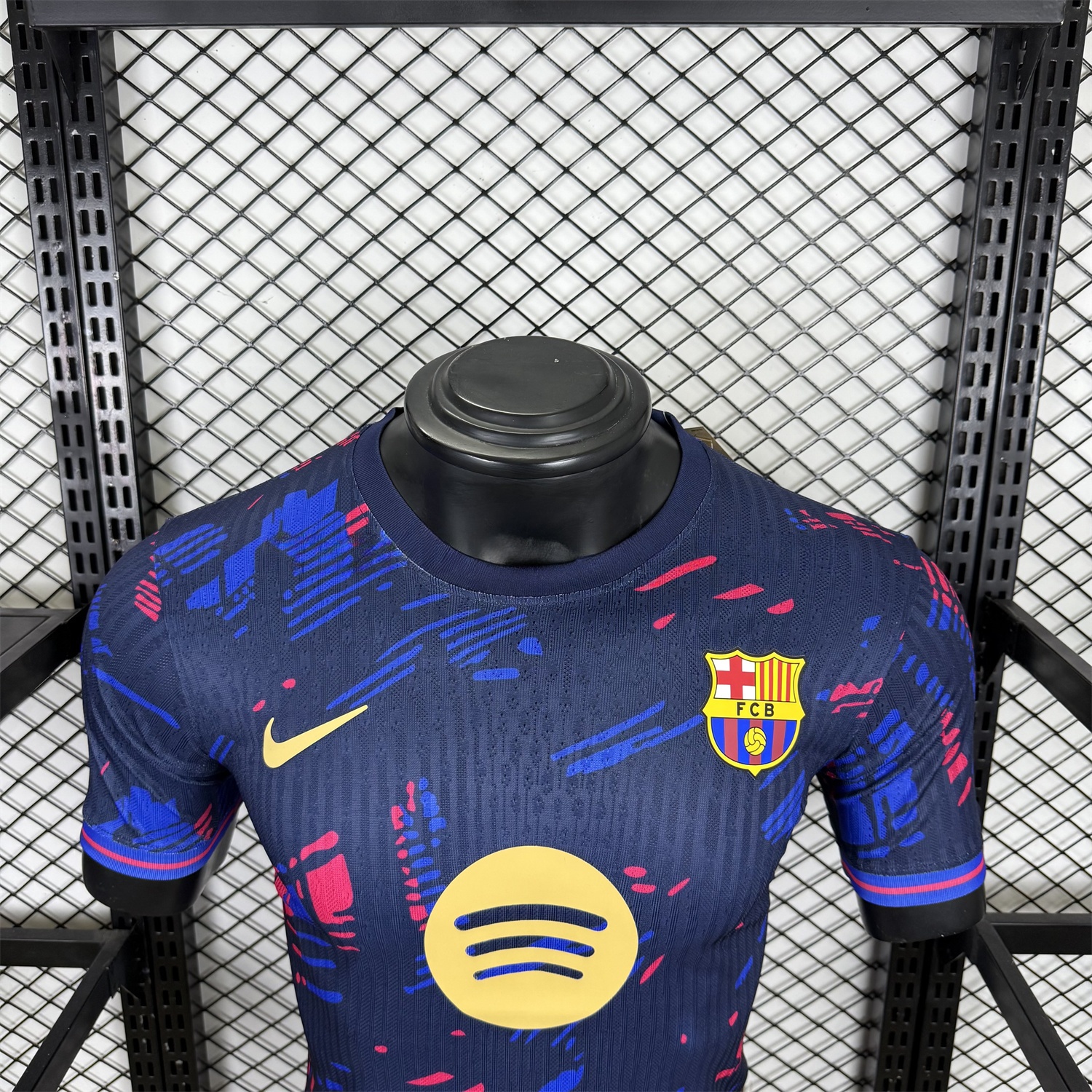 B.A.R.S.A 25-26 Red and Blue Graffiti Deep Blue Jersey - Player Version - ReplicasJersey