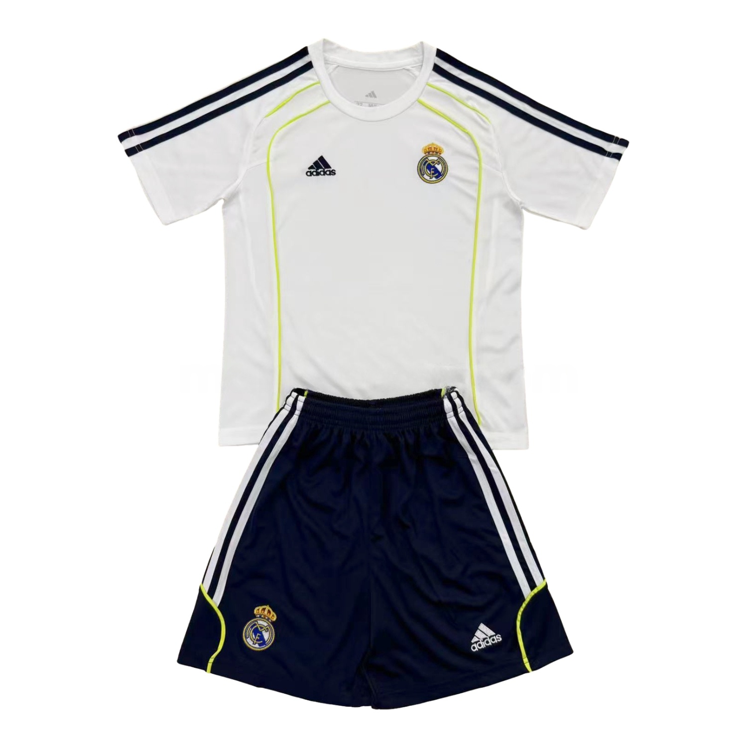 Real Madrid 25-26 T90 Throwback White Training Men's Adult Jersey Set - Fans Version - ReplicasJersey