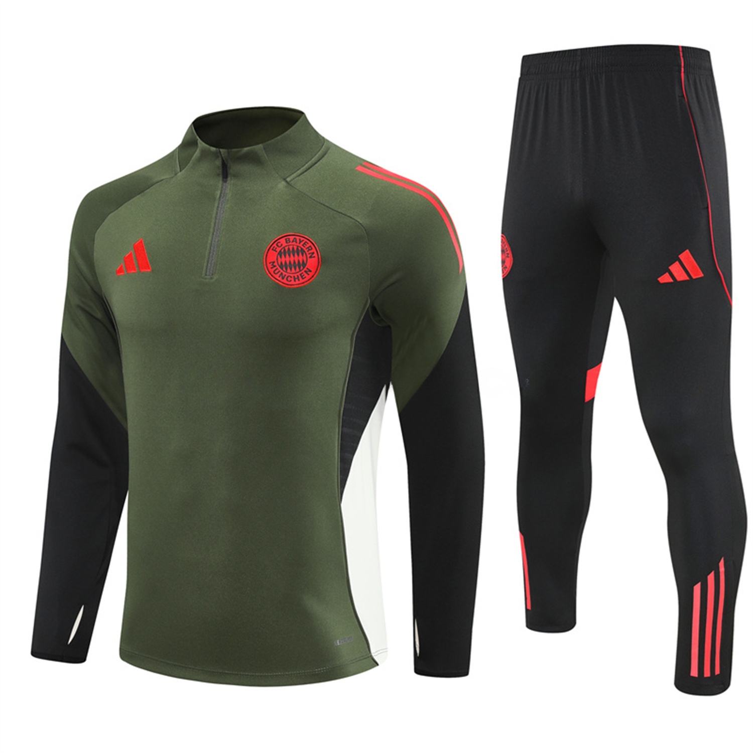 Bayern Munich 25-26 Long Sleeves Training Set - Green Top & Black Pants - ReplicasJersey