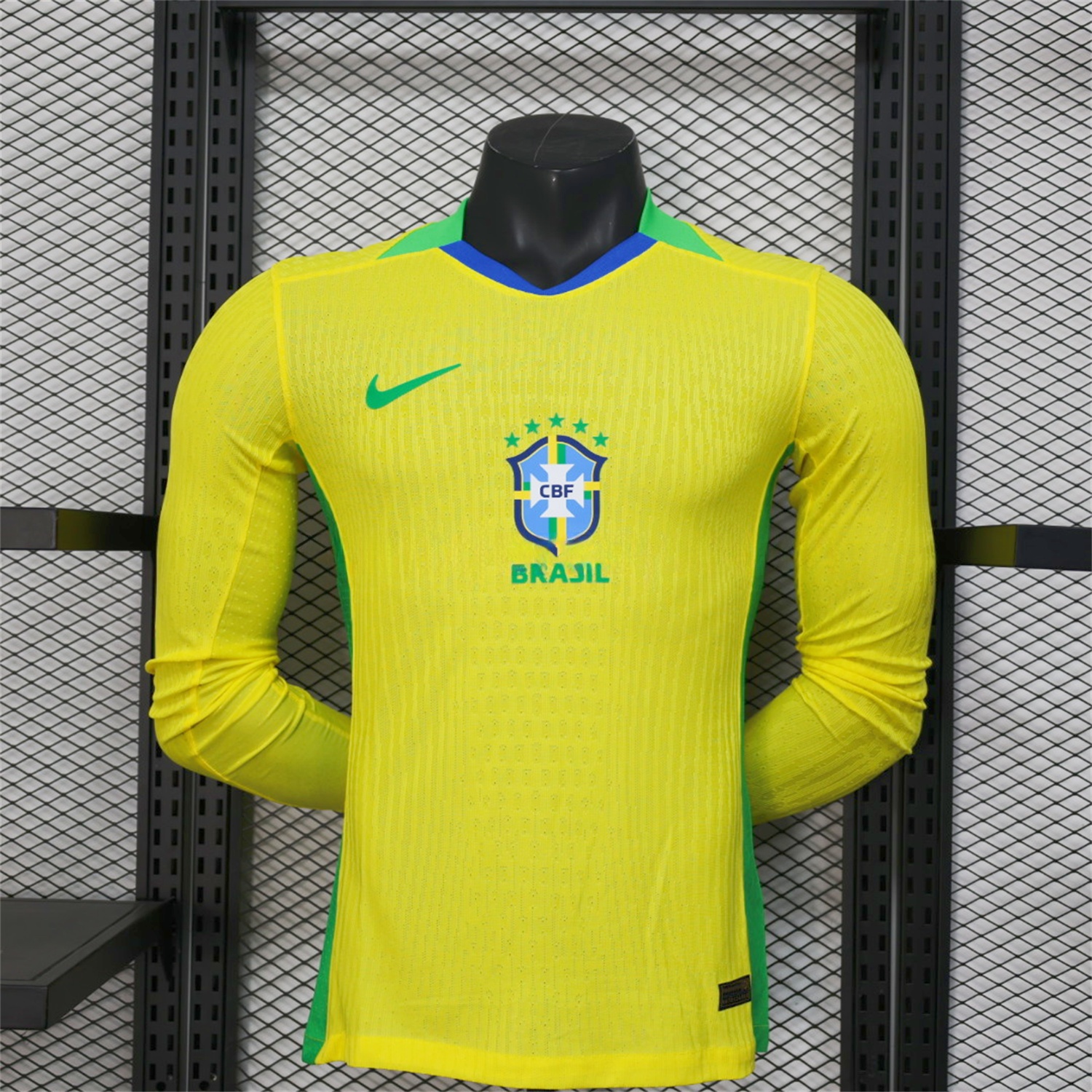 Brazil 2025 Women's Team Home Long Sleeves Jersey - Men's Player Version - ReplicasJersey