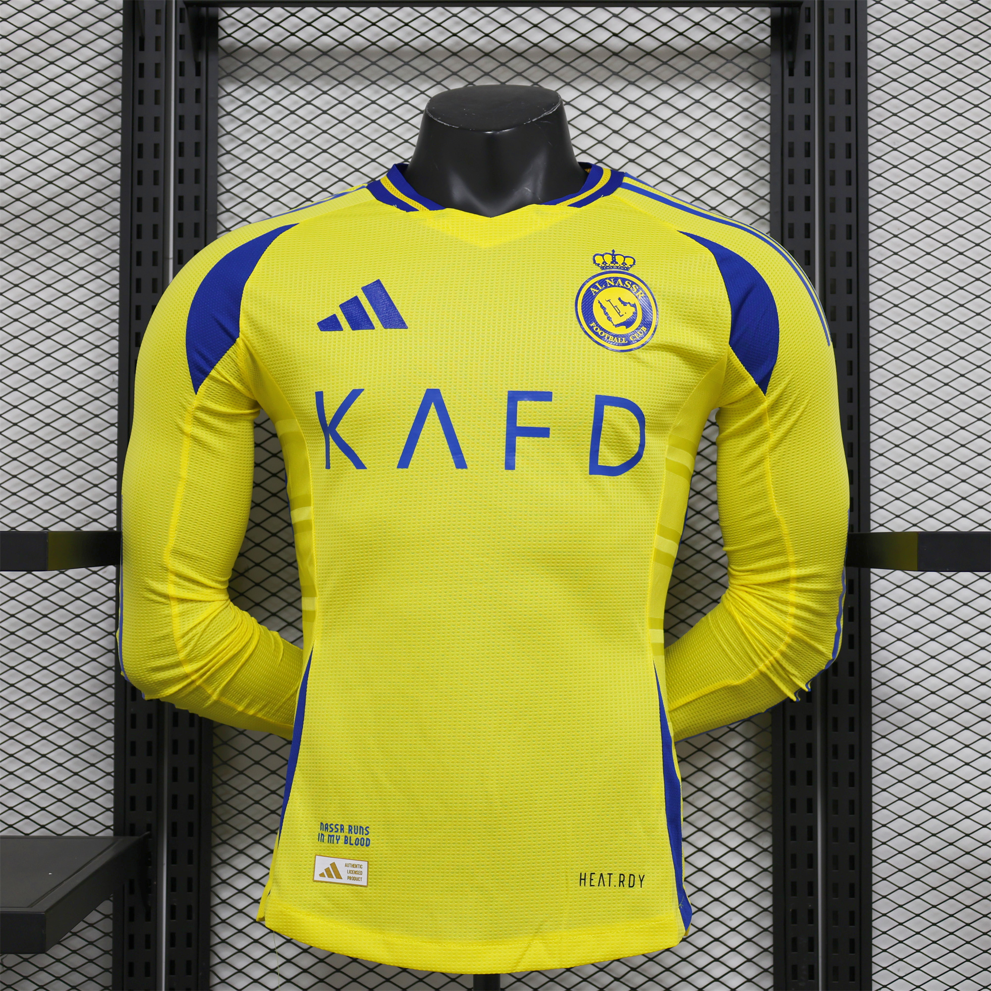 Al Nassr Riyadh Victory 24-25 Home Long Sleeve Jersey - Player Version - ReplicasJersey