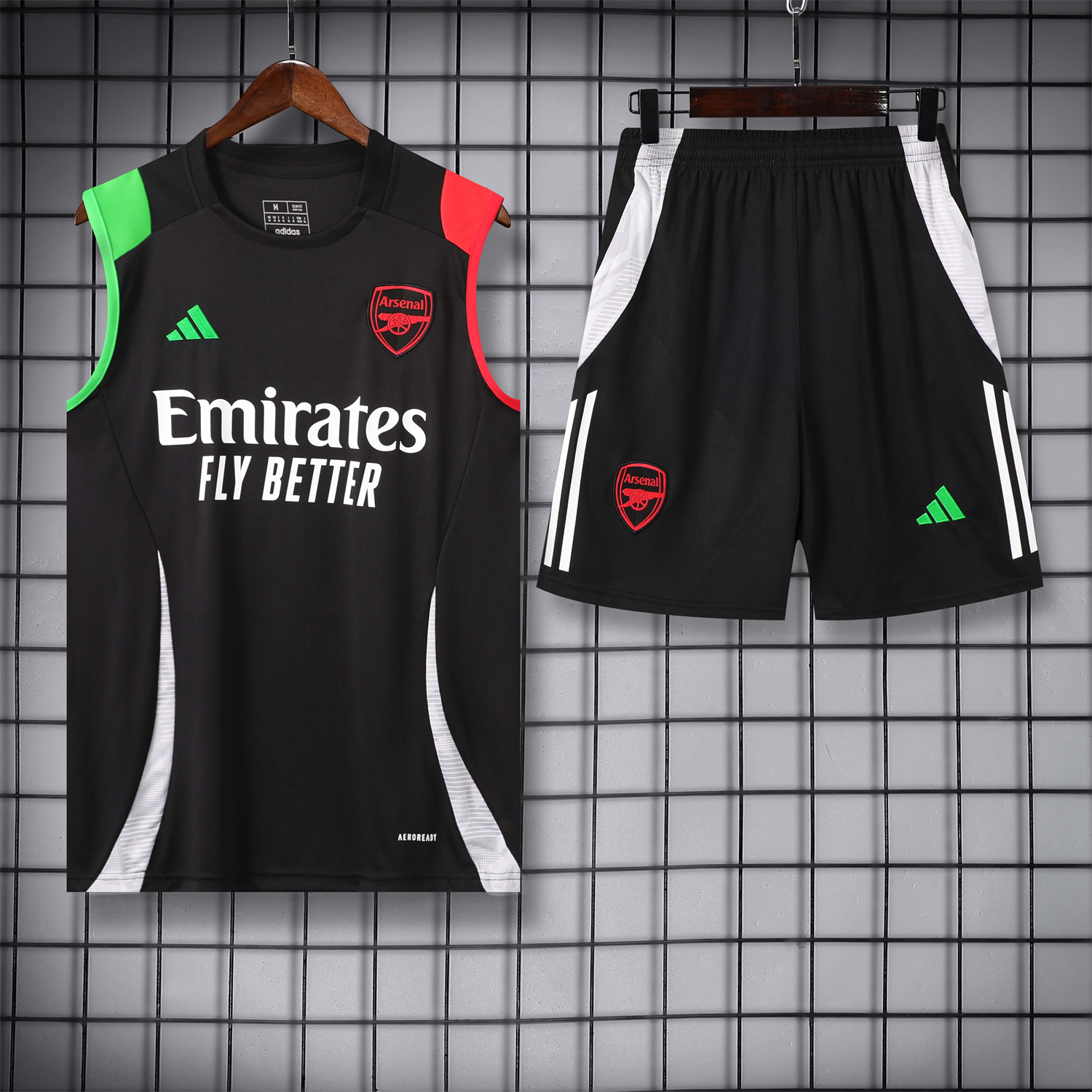 Arsenal 24-25 Vest Training Set - Black - ReplicasJersey