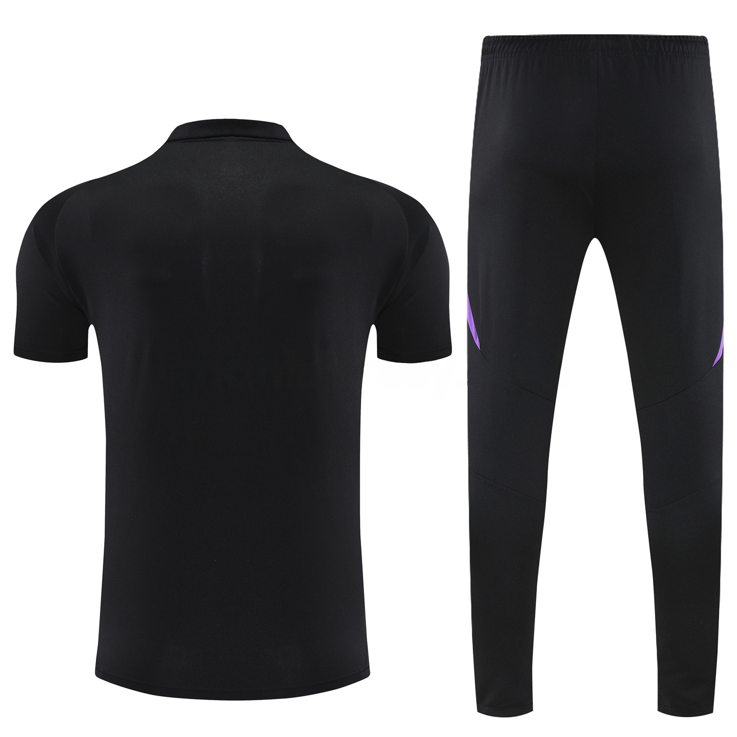 Germany 25-26 POLO Short-Sleeve Training Set - Black Top and Pants - ReplicasJersey