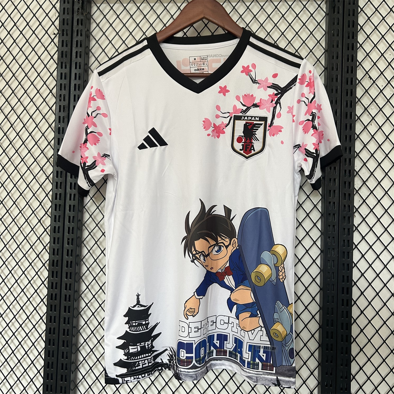 Japan 25-26 Conan Skateboarding Under The Cherry Blossom Tree White Special Jersey - Fans Version - ReplicasJersey