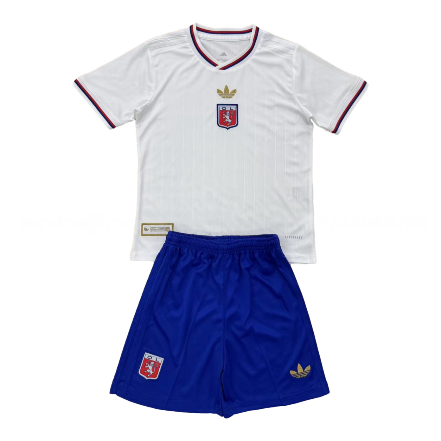 Lyon 25-26 75-Year Anniversary White Men's Adult Jersey Set - Fans Version - ReplicasJersey