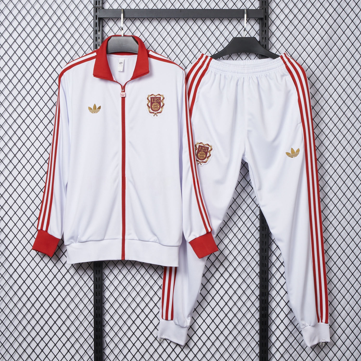Bayern Munich 2025 125th Anniversary Jacket Training Tracksuit - White - ReplicasJersey