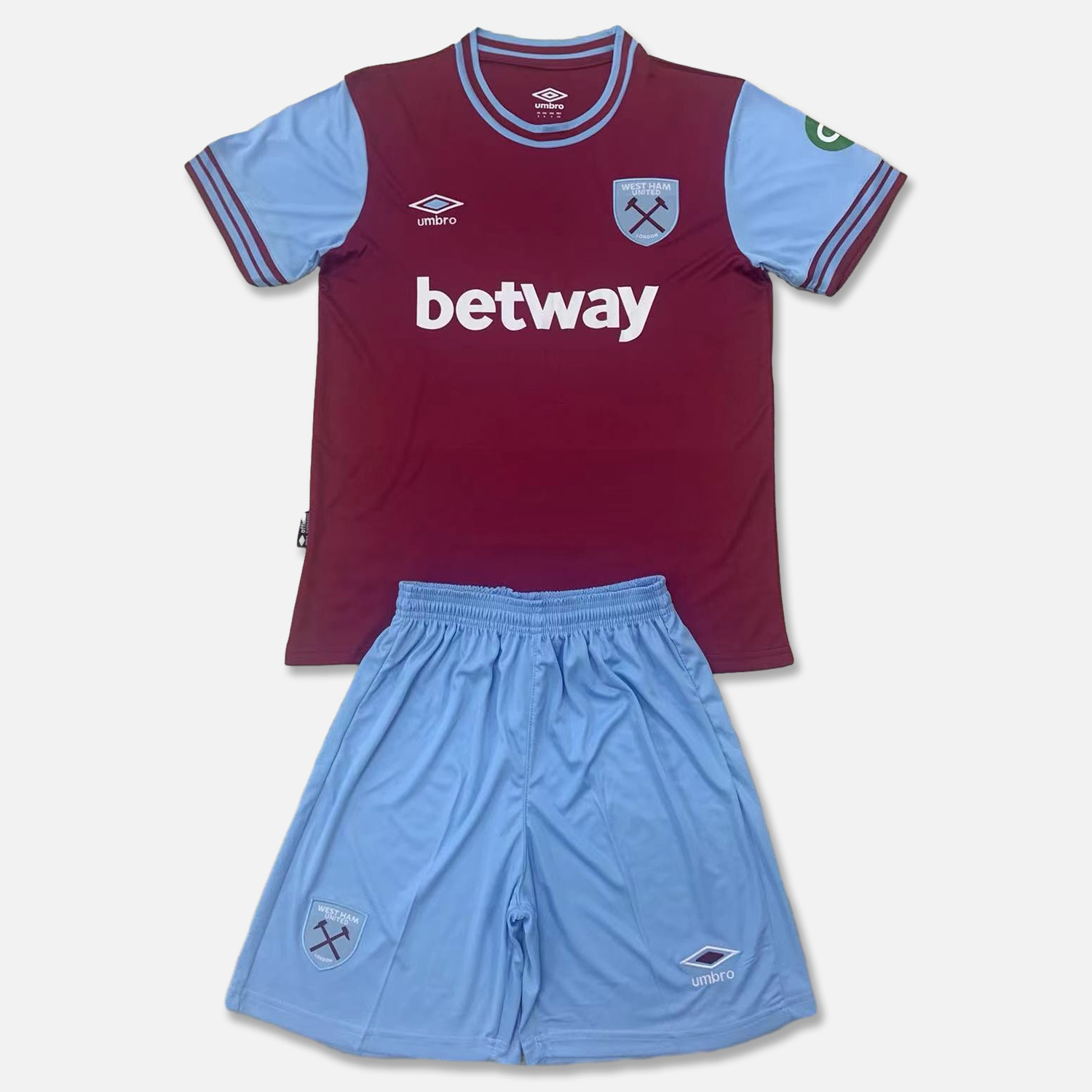 West Ham United 24-25 Home Men's Adult Jersey Set - Fans Version - ReplicasJersey