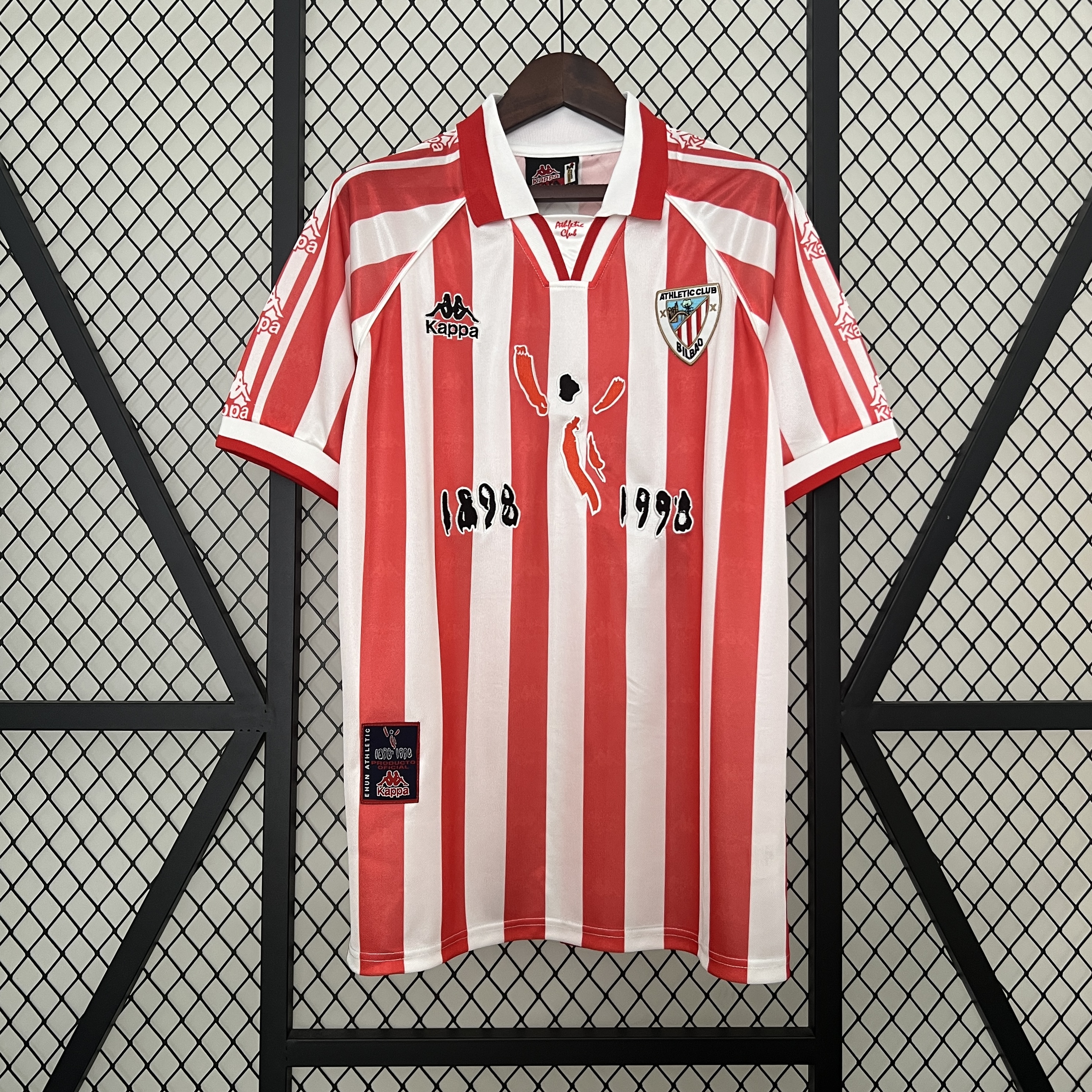 Retro Athletic Bilbao 1997-98 100th Anniversary Home Stadium Jersey - ReplicasJersey