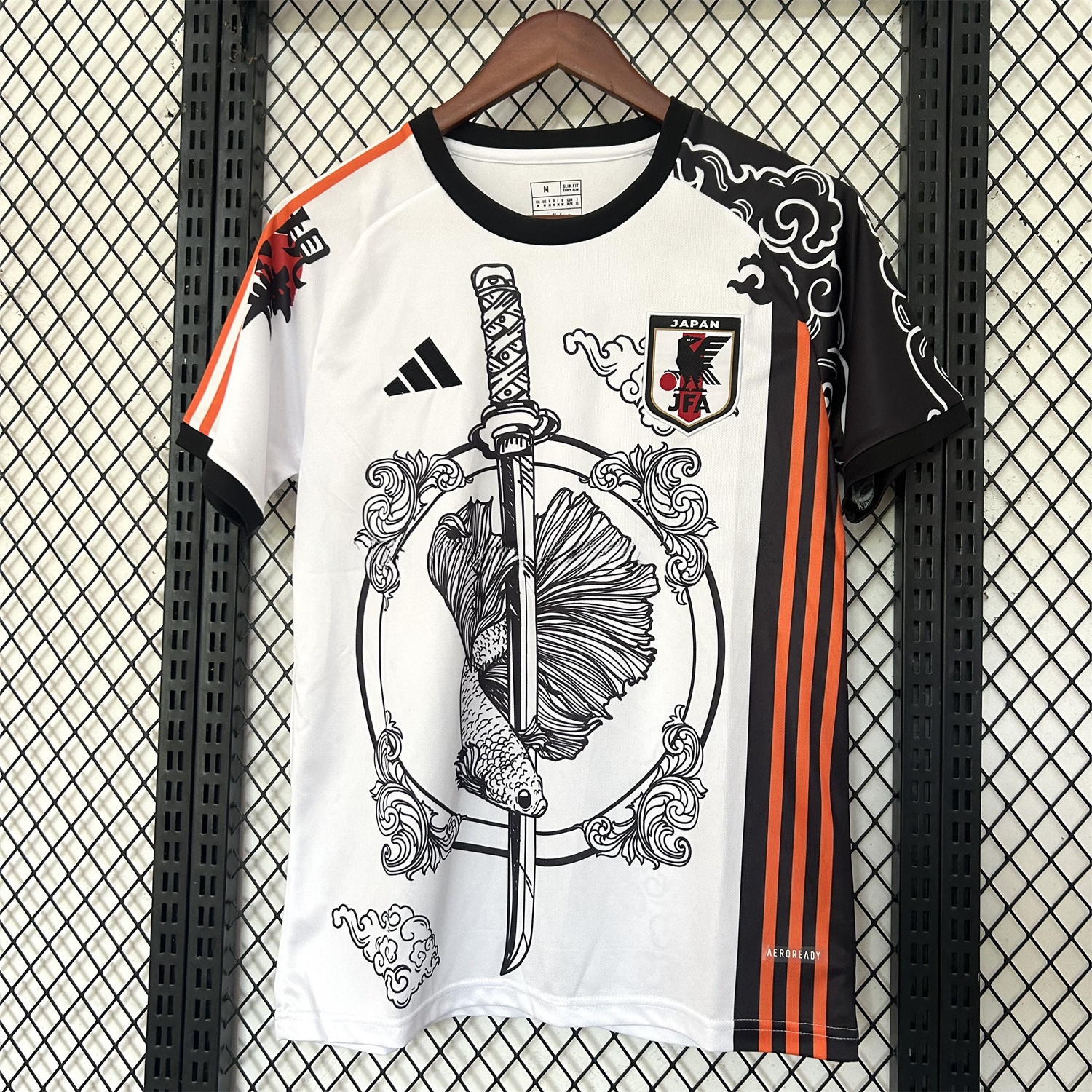 Japan 25-26 Betta Fish And Samurai Sword White Special Jersey - Fans Version - ReplicasJersey