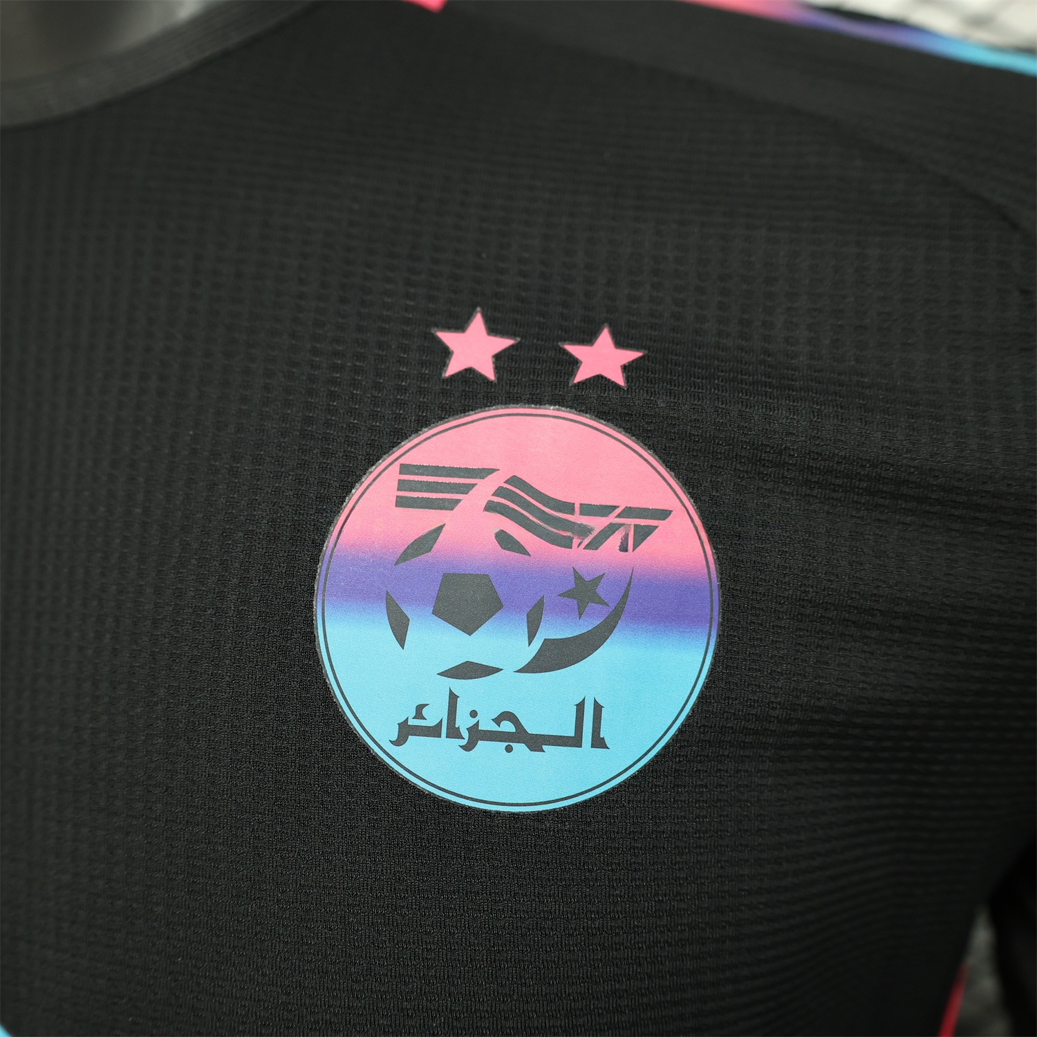 Algeria 25-26 Pure Black with Fluorescent Green Powder Advertising Jersey - Player Version - ReplicasJersey