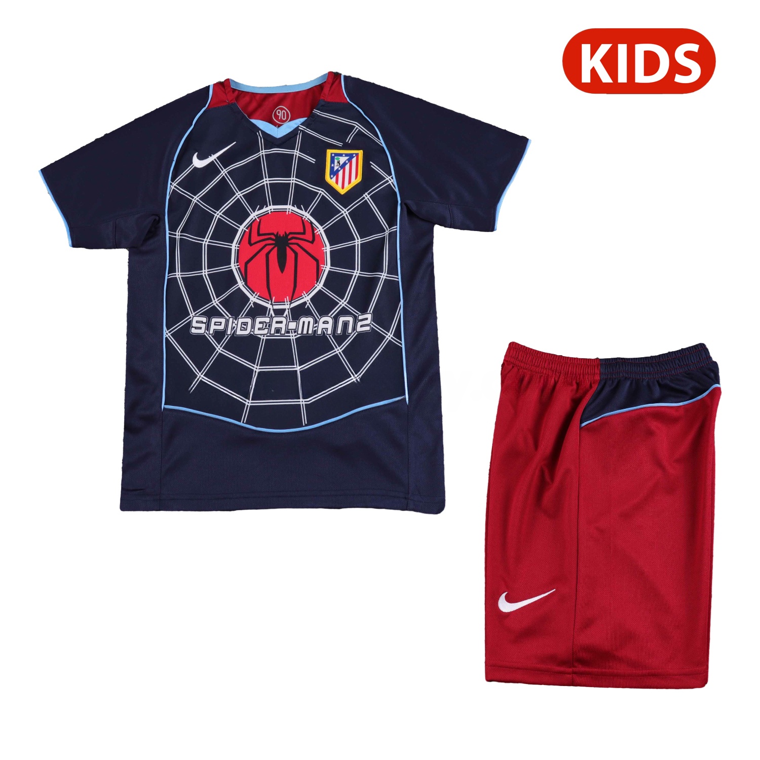 Retro Atletico Madrid 2004-05 Away S.p.i.d.e.r M.a.n Special Kids Kit - ReplicasJersey
