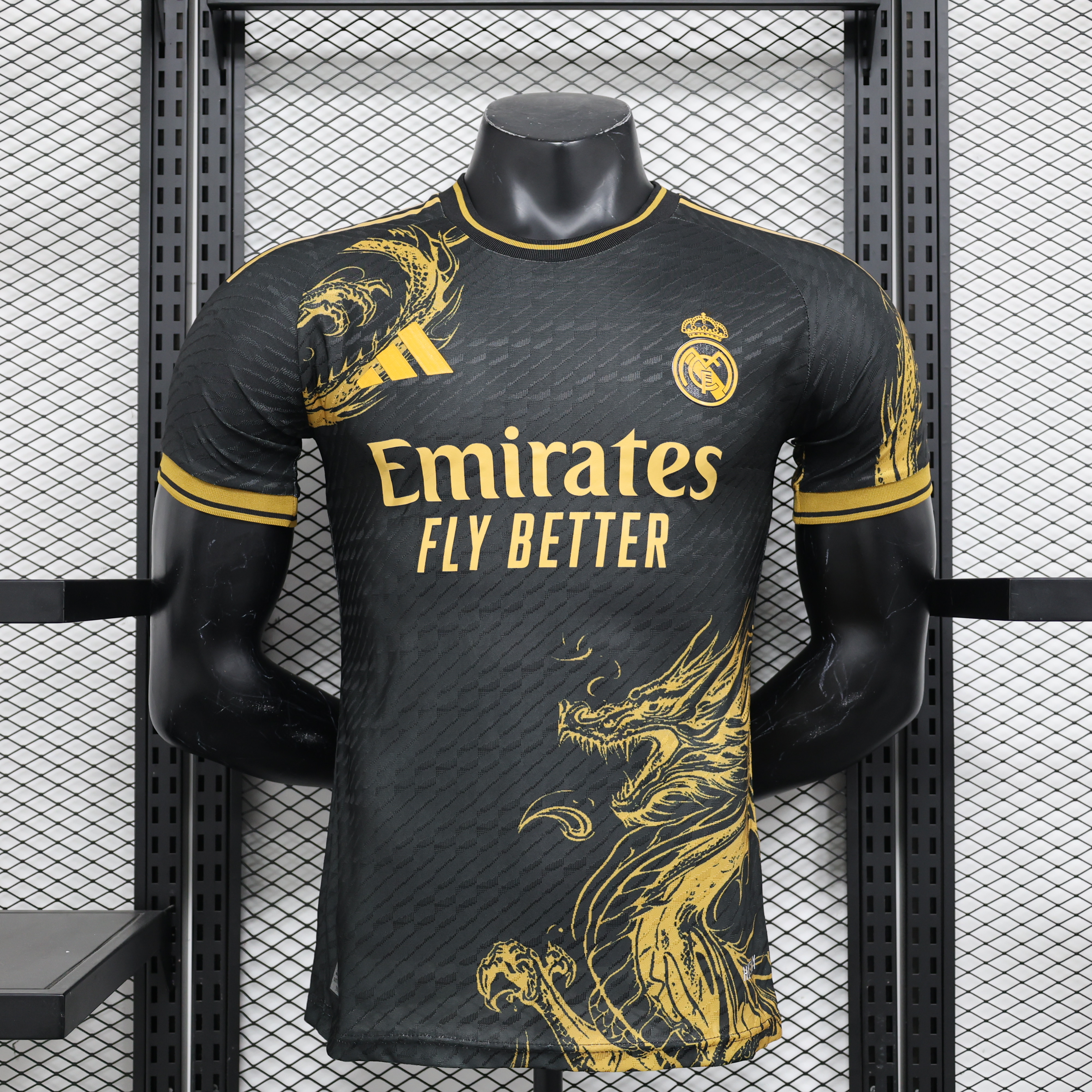 Real Madrid 24-25 Gold Dragon Special Edition White Jersey - Player Version - ReplicasJersey