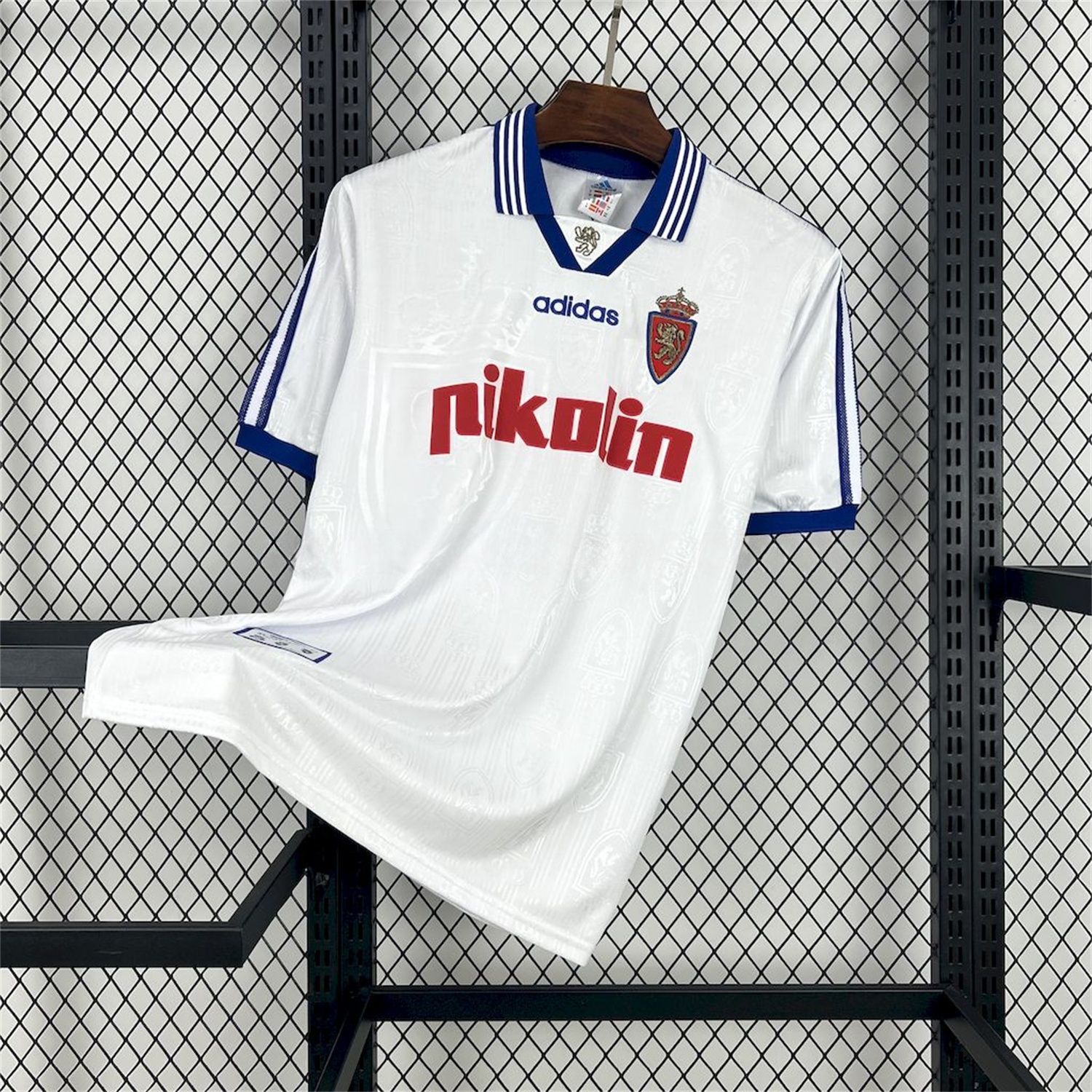 Retro Real Zaragoza 1997- 98 Home Jersey - ReplicasJersey