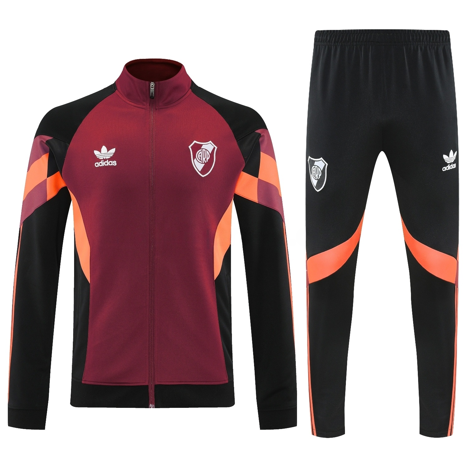 River Plate 25-26 Terrace Jacket Training Tracksuit - Deep Red Jackets & Black Pants - ReplicasJersey