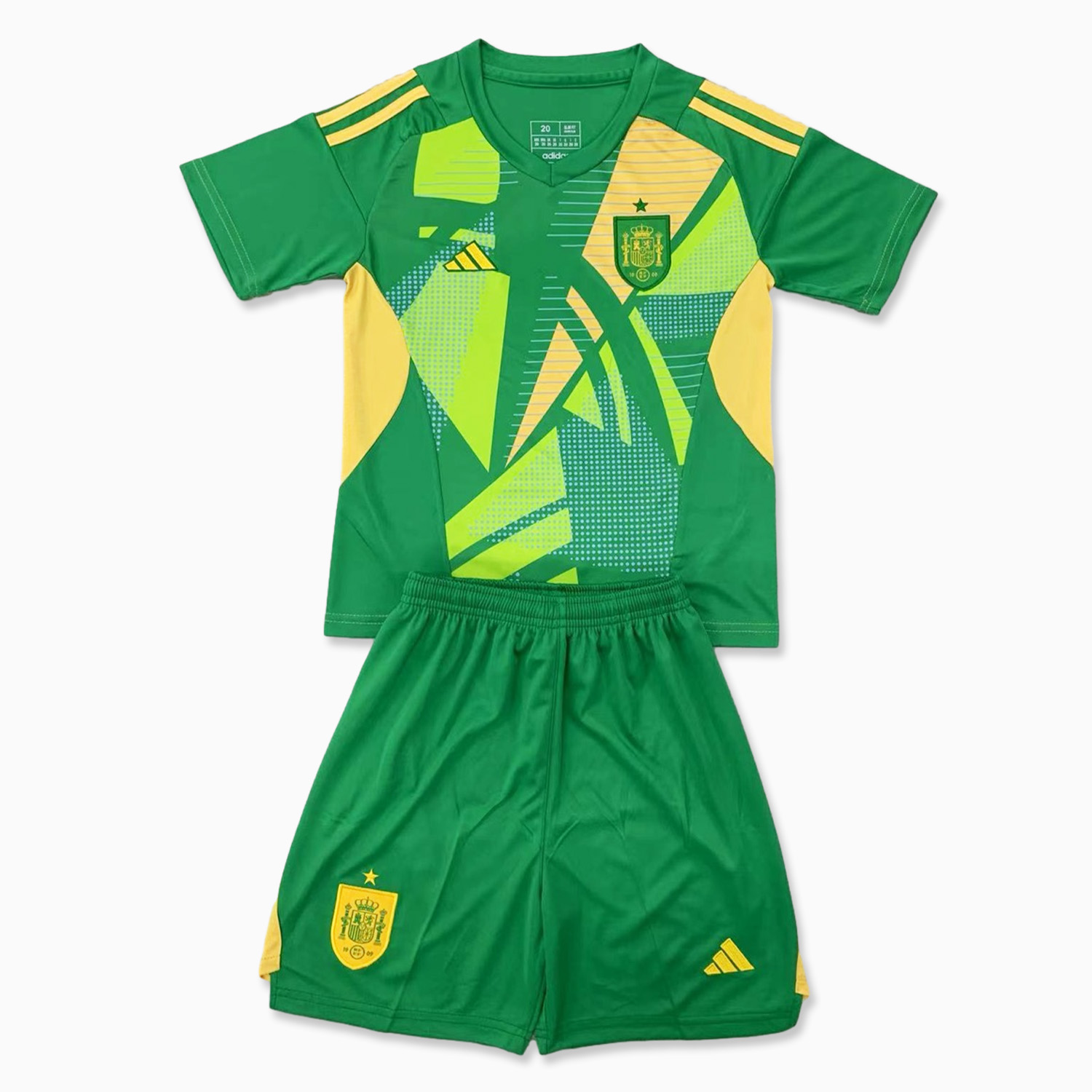 Spain 2024 Fruit Green Goalkeeper Kids Kit - ReplicasJersey