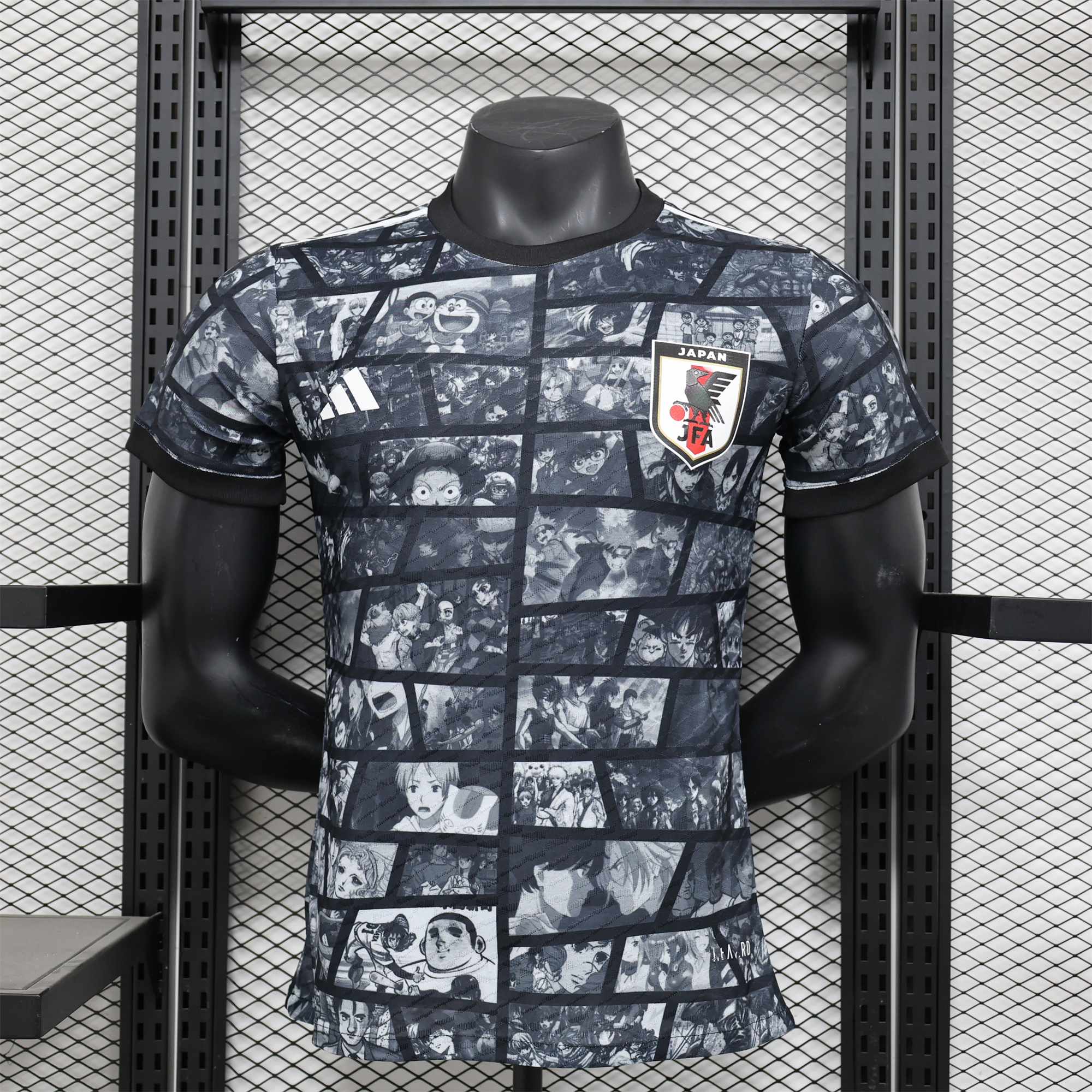Japan 2024 Black Doraemon Grid Jersey - Player Version - ReplicasJersey