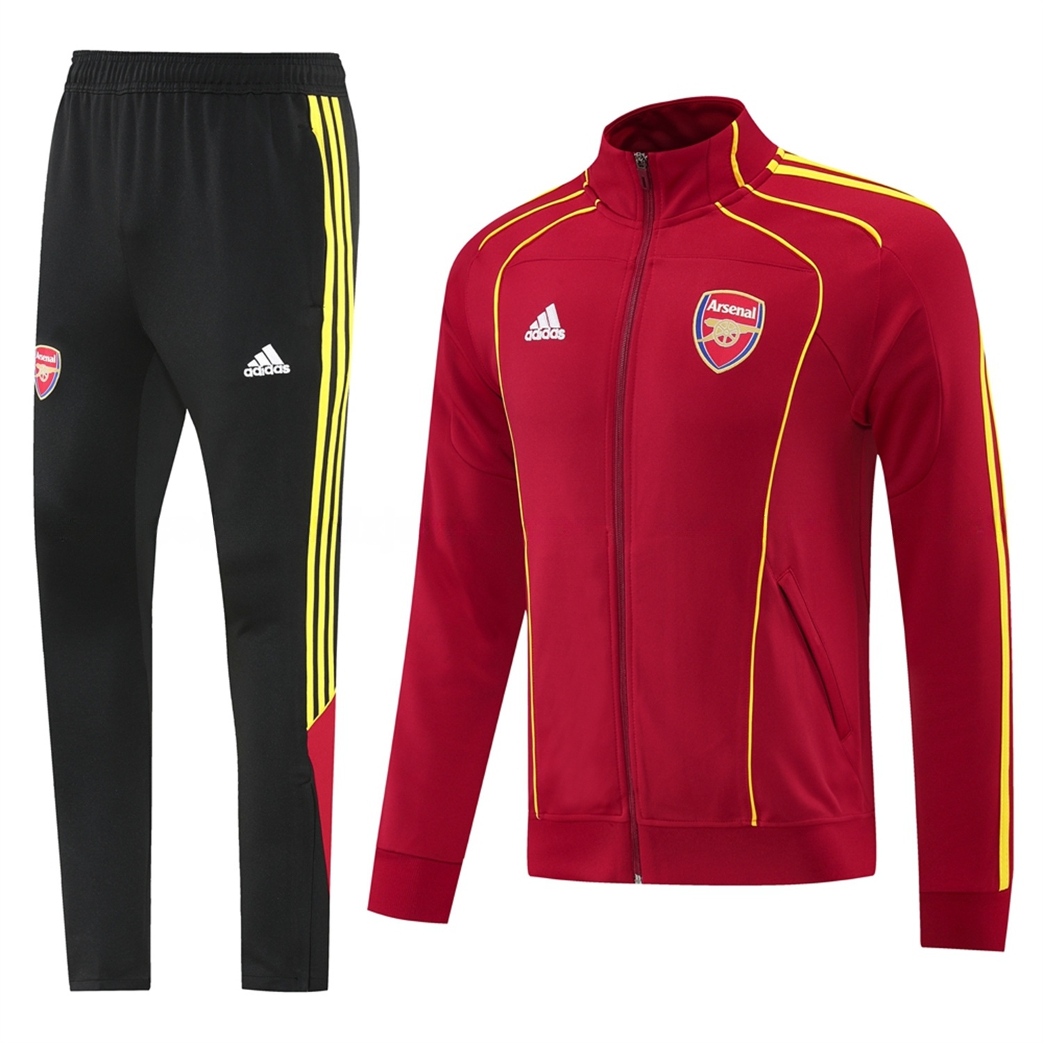 Arsenal 25-26 Jacket Training Tracksuit - Red Jackets & Black Pants - ReplicasJersey