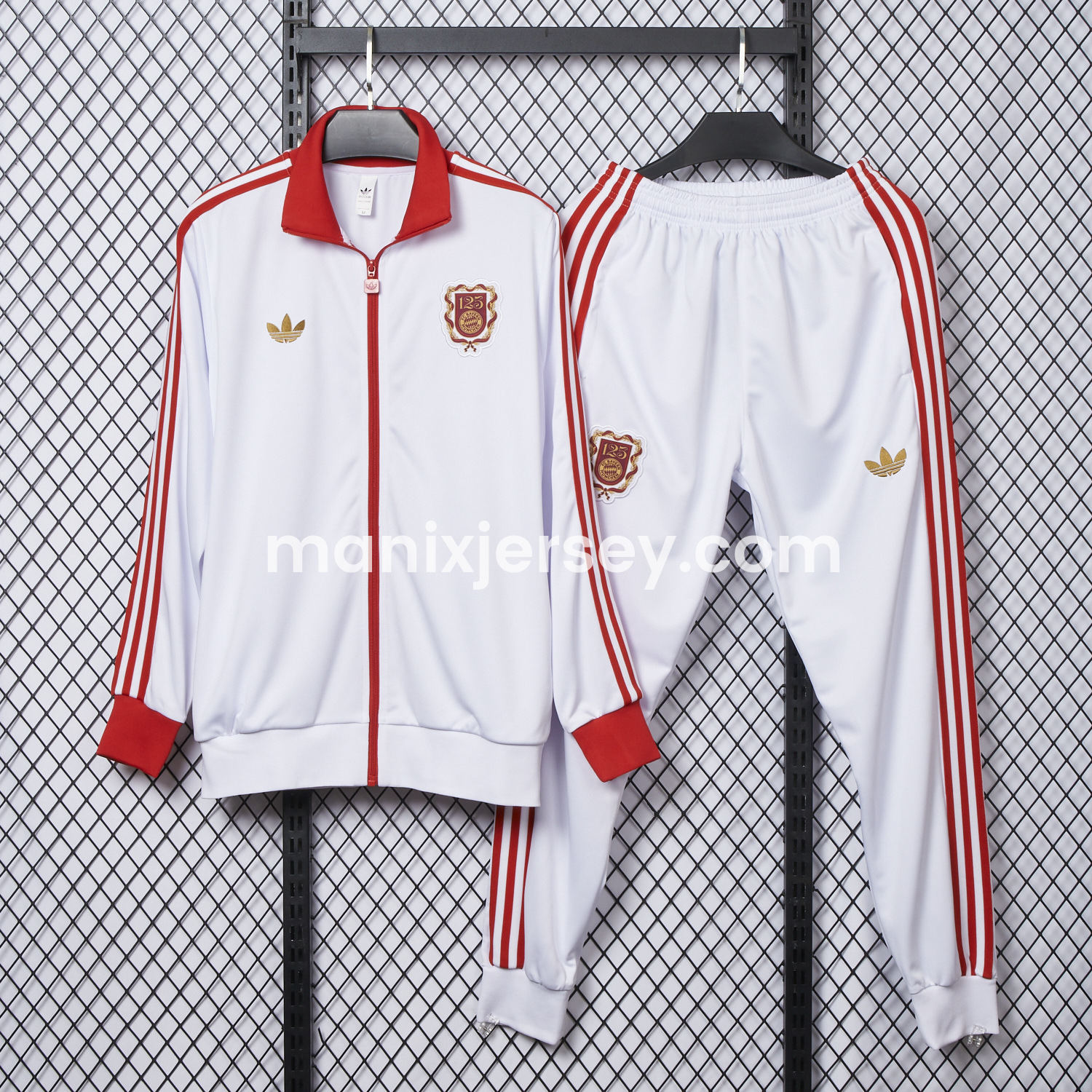 Bayern Munich 2025 125th Anniversary Long Sleeve Training Set - White - ReplicasJersey