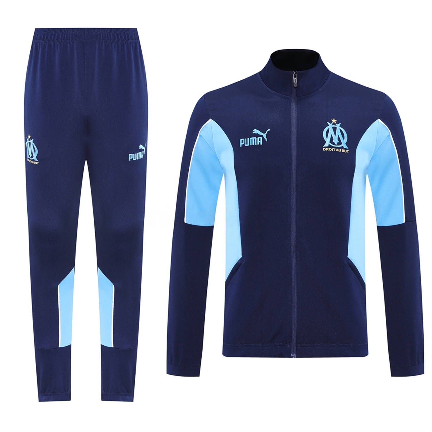 Marseille 25-26 Jacket Training Tracksuit - Deep Blue Jackets & Pants - ReplicasJersey