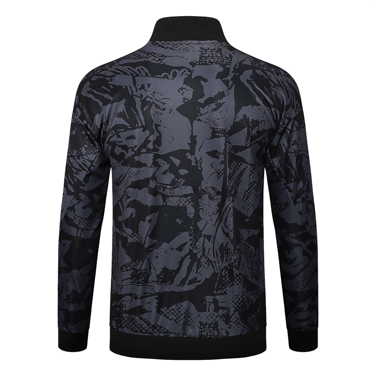 Corinthians 25-26 Jacket Training Tracksuit - Black and Gray Pattern Jackets & Black Pants - ReplicasJersey