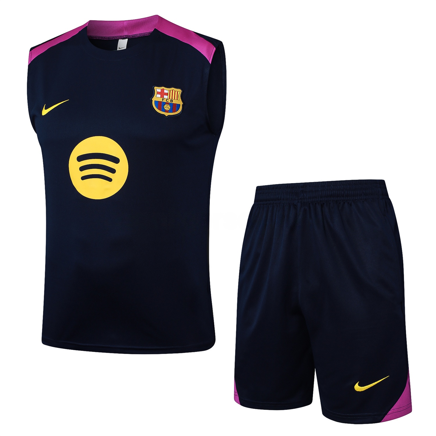 B.A.R.S.A 25-26 Vest Training Set - Deep Blue Black Vest and Shorts - ReplicasJersey