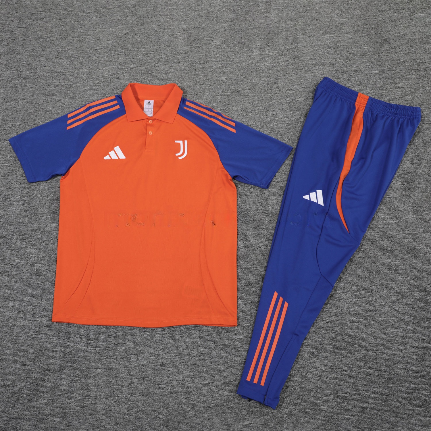 Juventus 25-26 POLO Short-Sleeve Training Set - Orange Top and Blue Pants - ReplicasJersey