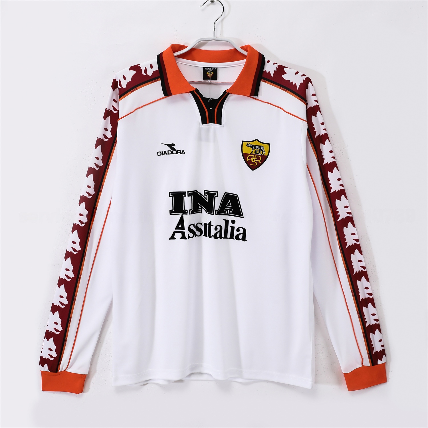 Retro Roma 1998-99 Away Long Sleeves Jersey - ReplicasJersey