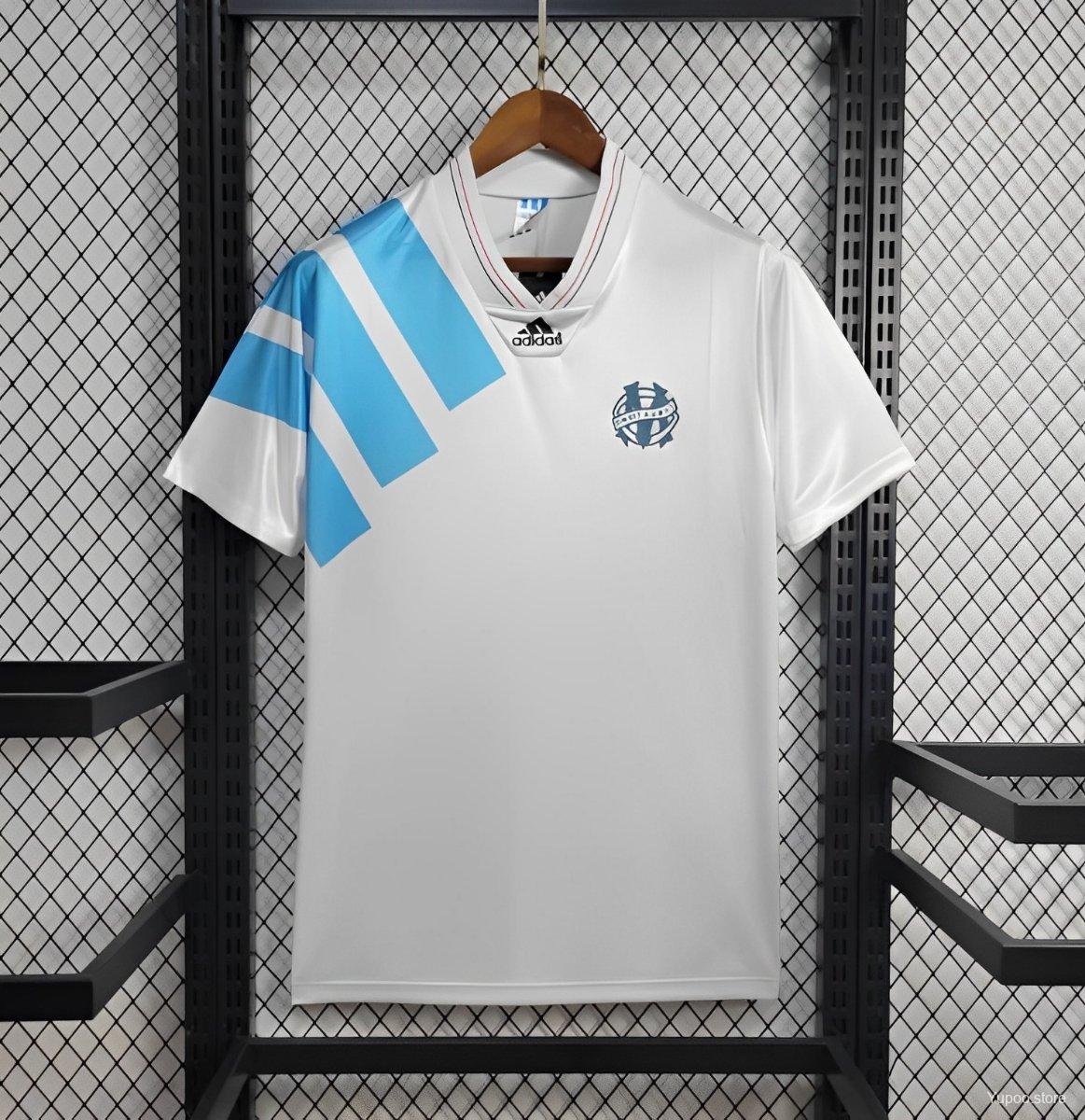 Retro Marseille 1992-93 European Home Jersey - ReplicasJersey