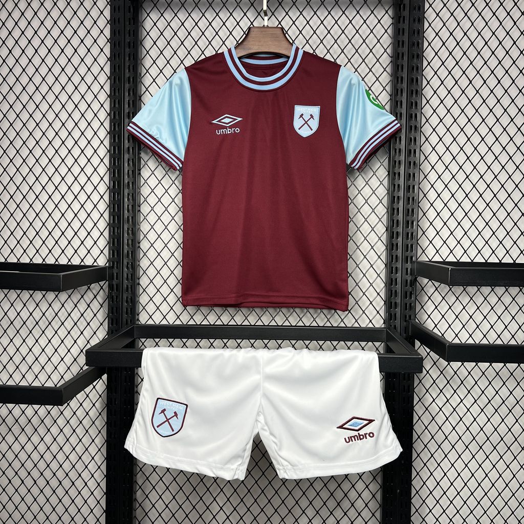 West Ham United 24-25 Home Stadium Kids Kit - ReplicasJersey
