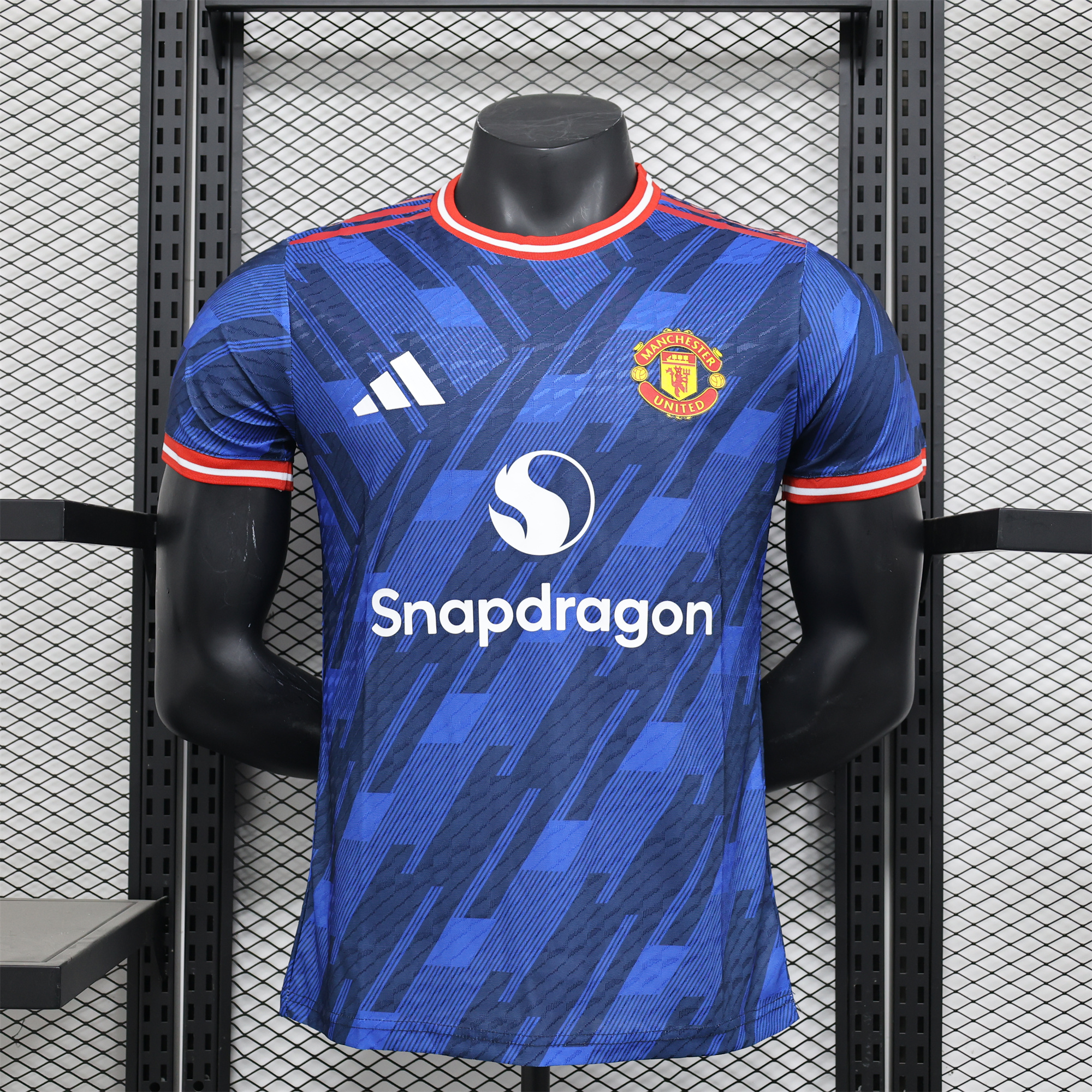 Manchester United 24-25 Blue Stripe Special Edition Jersey - Player Version - ReplicasJersey